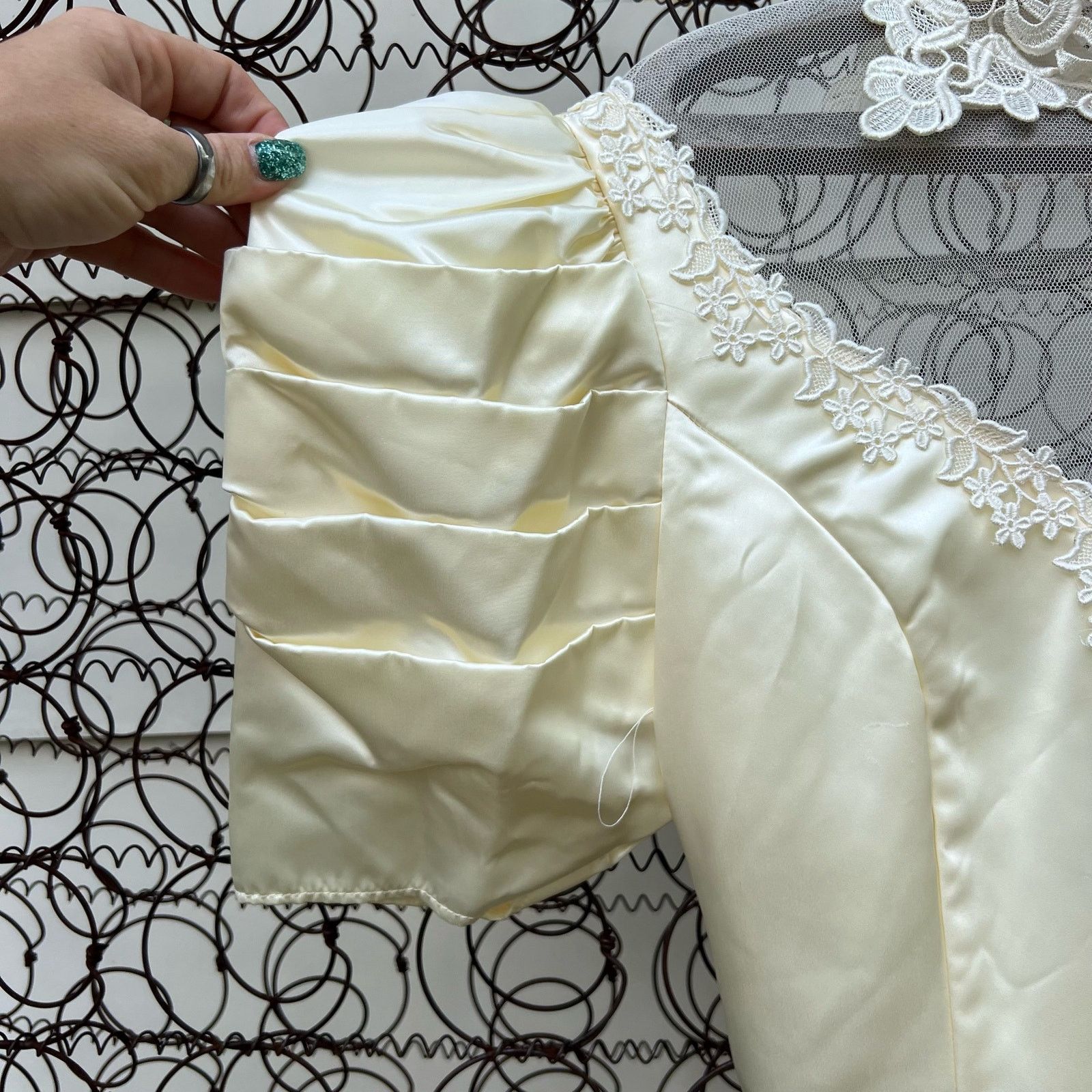Jessica McClintock 80s Jessica McClintock Wedding Dress Cinderella Victorian Size M / US 6-8 / IT 42-44 - 7 Thumbnail
