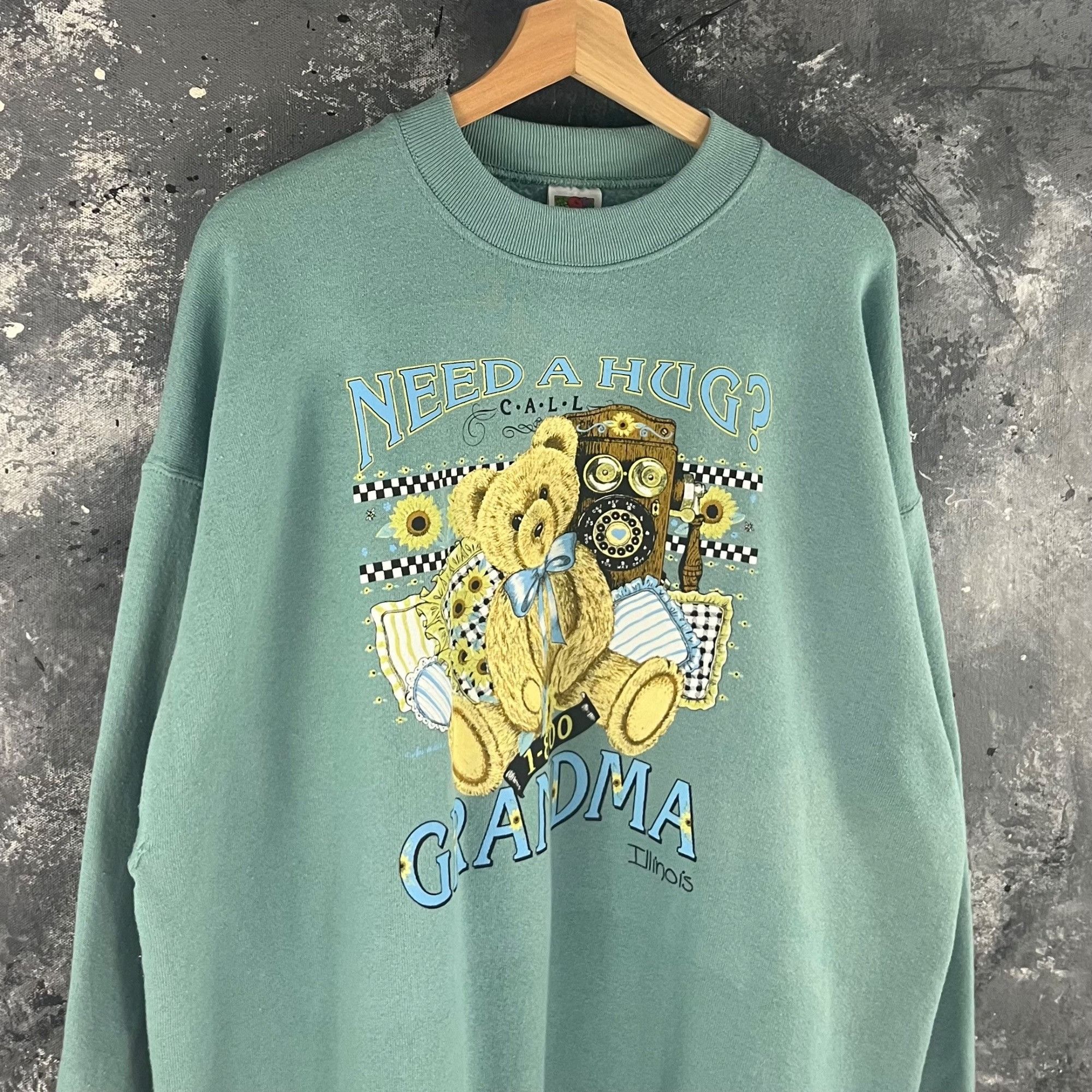 Vintage Vintage 90’s Bear cute sweatshirt Size US XL / EU 56 / 4 - 2 Thumbnail