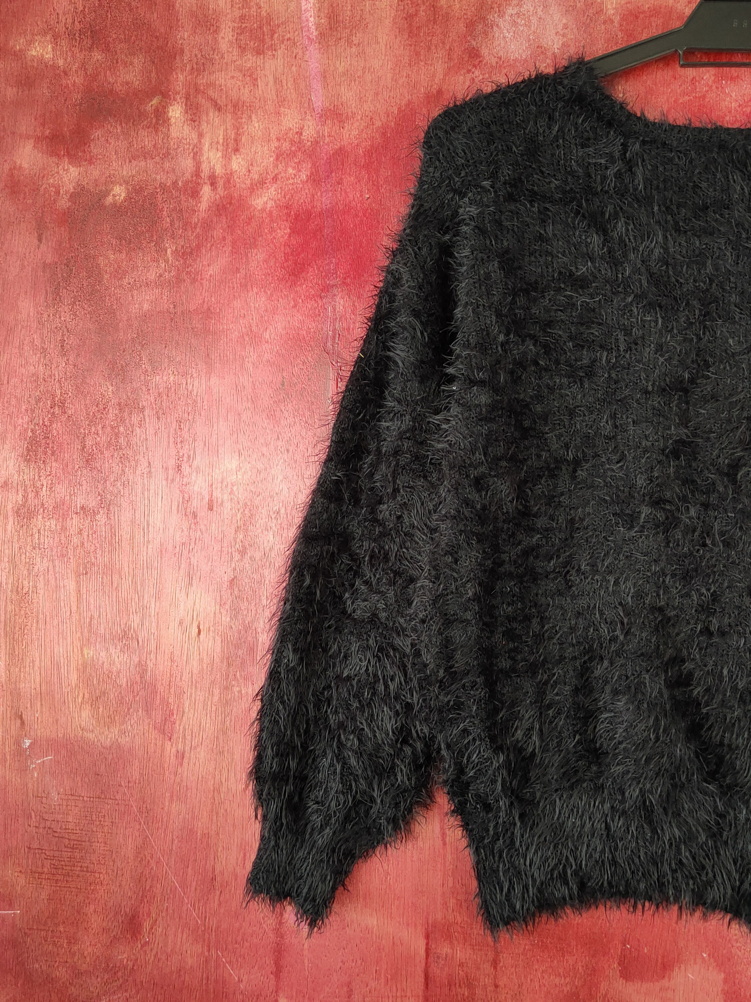 Homespun Knitwear × Japanese Brand × Vintage Earth Music & Ecology Black Fur Mohair Knitwear #S1886 Size S / US 4 / IT 40 - 9 Thumbnail
