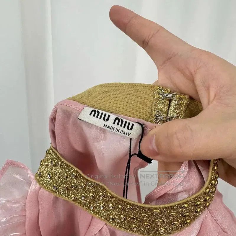 Miu Miu Miu Miu Summer Pink Ruffled Short Sleeve Tee . Size S / US 4 / IT 40 - 5 Thumbnail