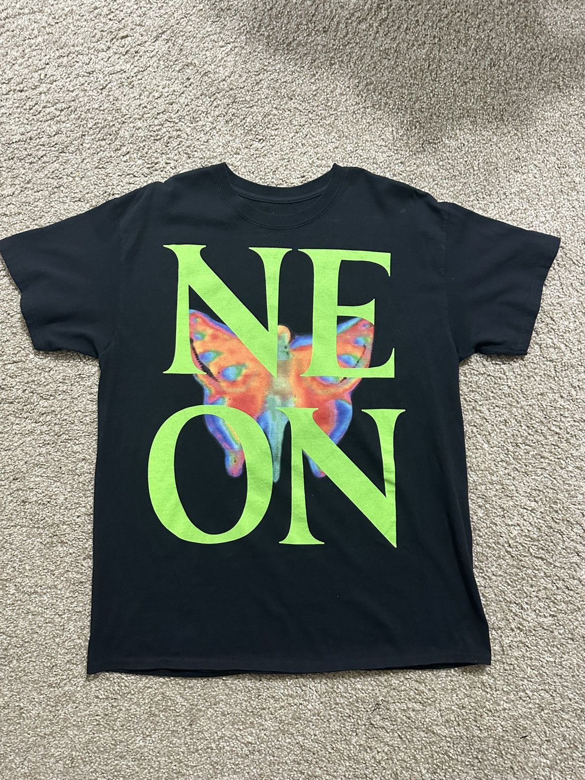 image of Playboi Carti Neon Tour Tee in Black, Men's (Size Large)