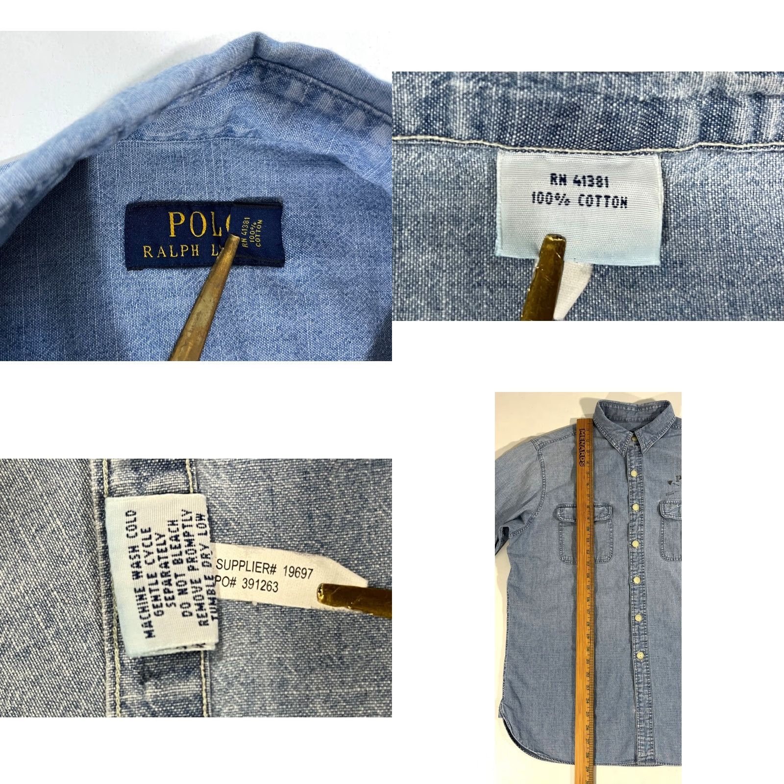 Polo Ralph Lauren Polo Ralph Lauren Shirt Men's Blue Chambray Long Sleeve P.R.L Print Double-Sided Sz L Size US L / EU 52-54 / 3 - 9 Thumbnail
