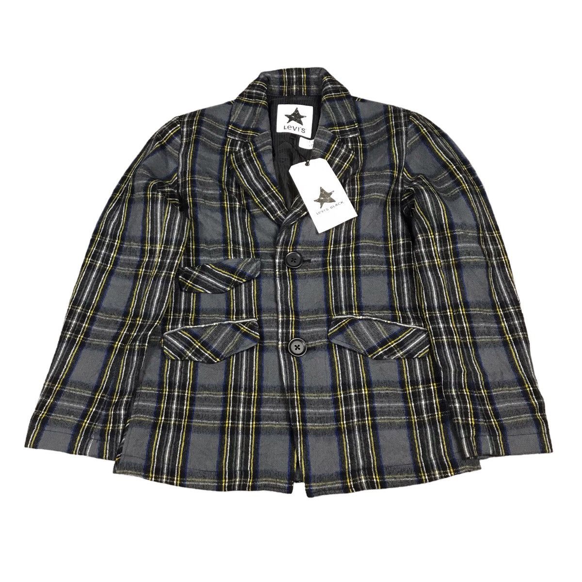 Levi's Vintage Clothing LEVIS BLACK CHECK WOOL BLAZER COAT JACKET Size US S / EU 44-46 / 1 - 1 Thumbnail