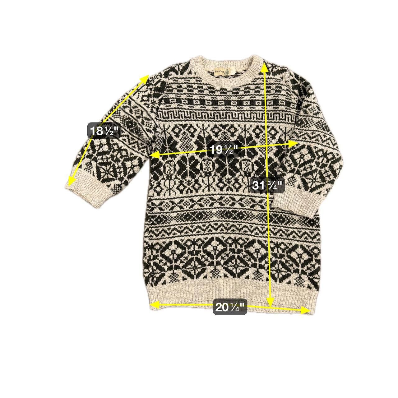Fieldmaster VTG FieldMaster Winter Sweater Black White Cozy Knit XL Size US L / EU 52-54 / 3 - 3 Thumbnail