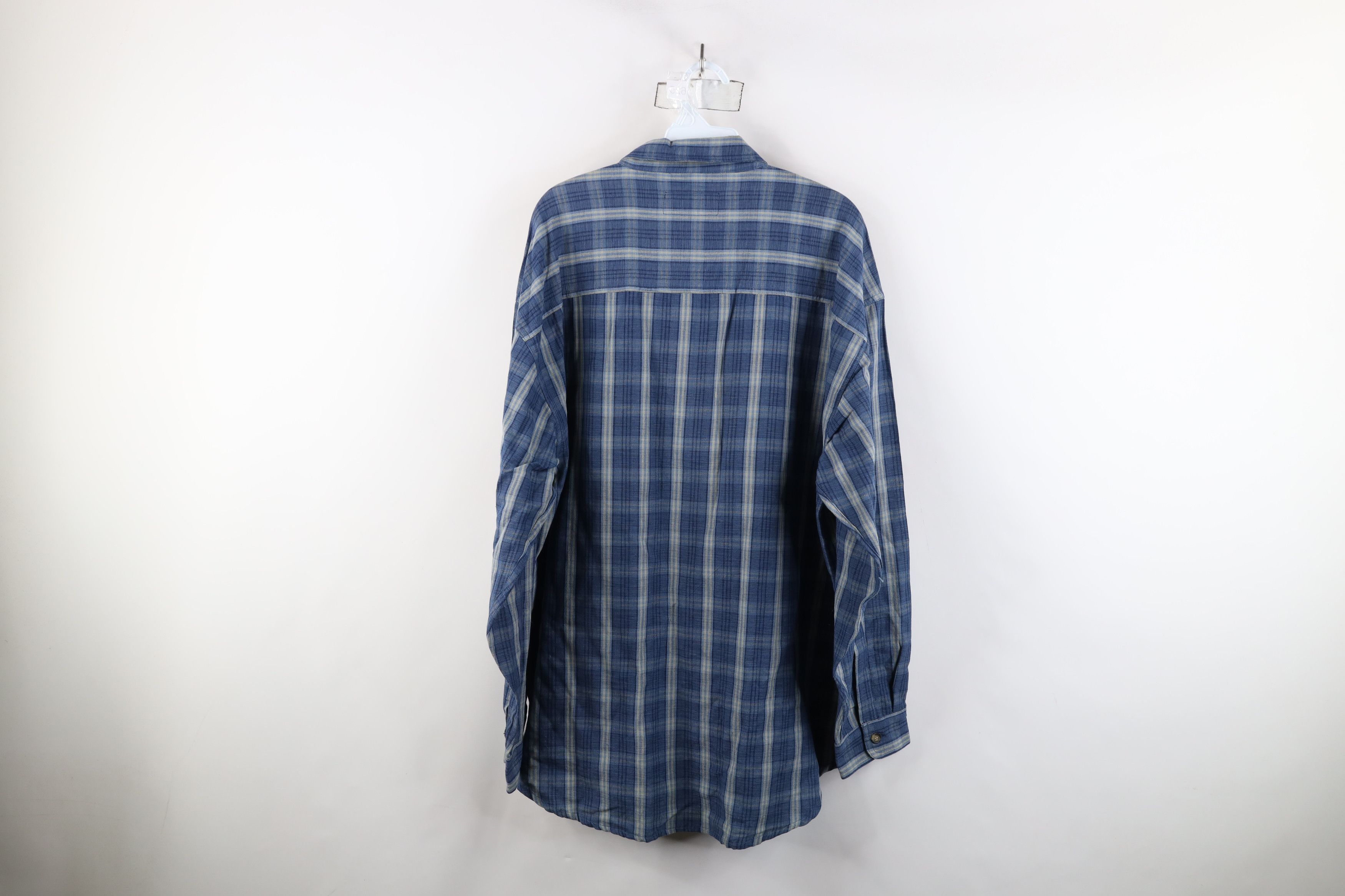 Deadstock Vintage 90s Streetwear Collared Button Shirt Blue