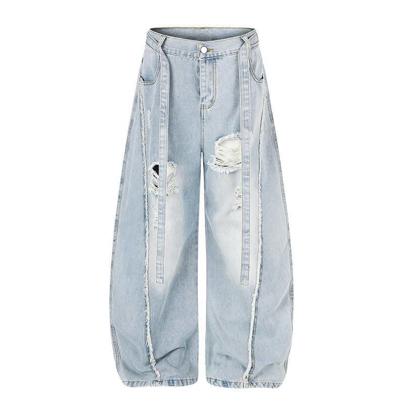 パンツ 00s PPFM Studded waist distressed denim PPFM × Vintage PPFM distressed studded jeans with sick studded