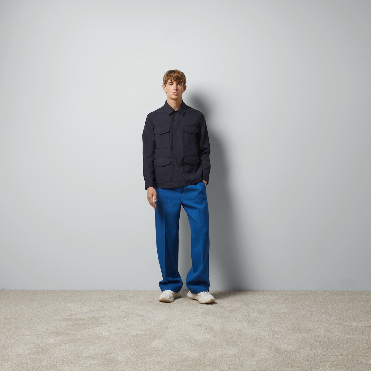 Gucci o1loc1c0226 762510 Fluid Drill Pant With Web Detail in Blue Size US 34 / EU 50 - 2 Thumbnail