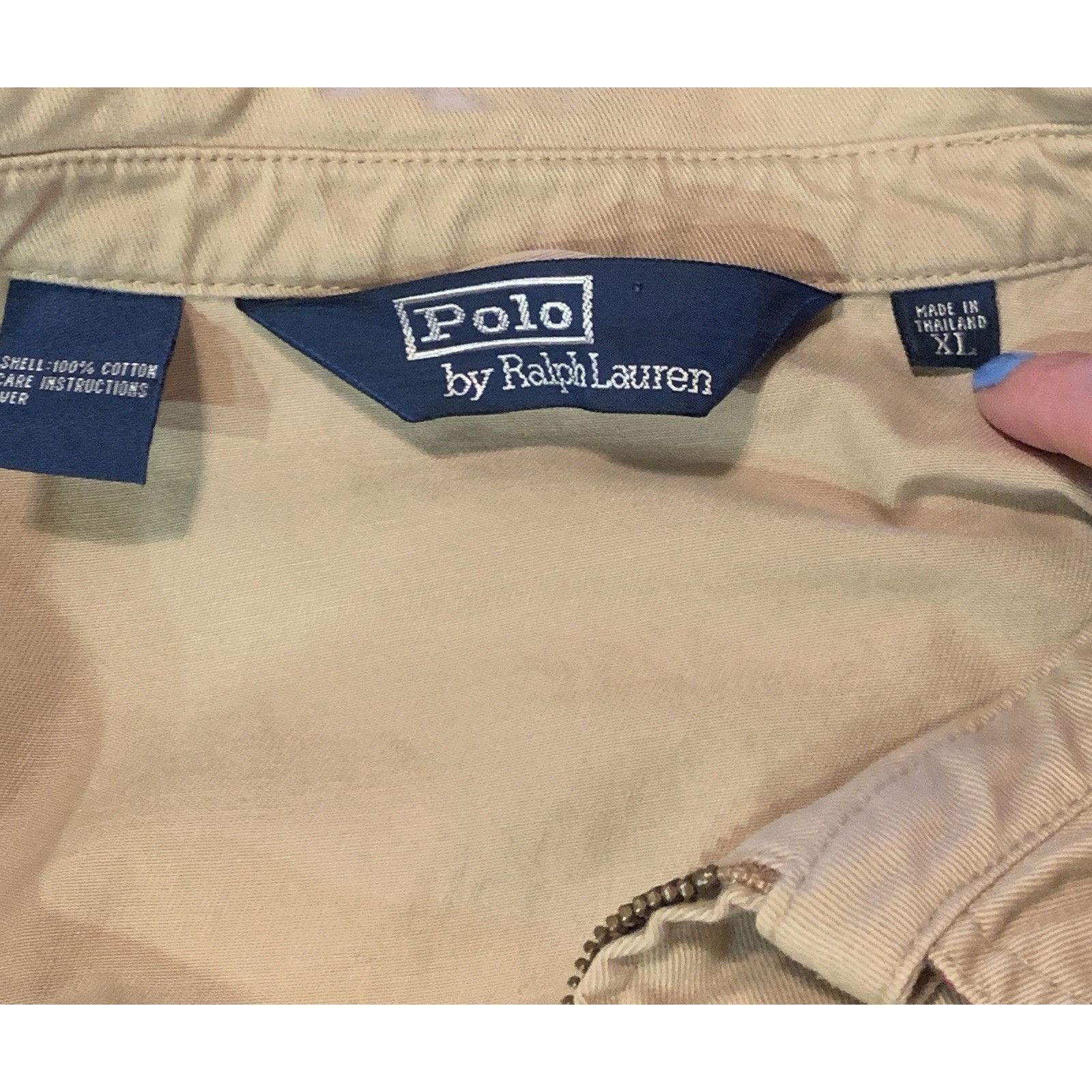 Polo Ralph Lauren VTG Polo Ralph Lauren Jacket Mens XL Khaki Full Zip Dad Bomb Size US XL / EU 56 / 4 - 4 Thumbnail