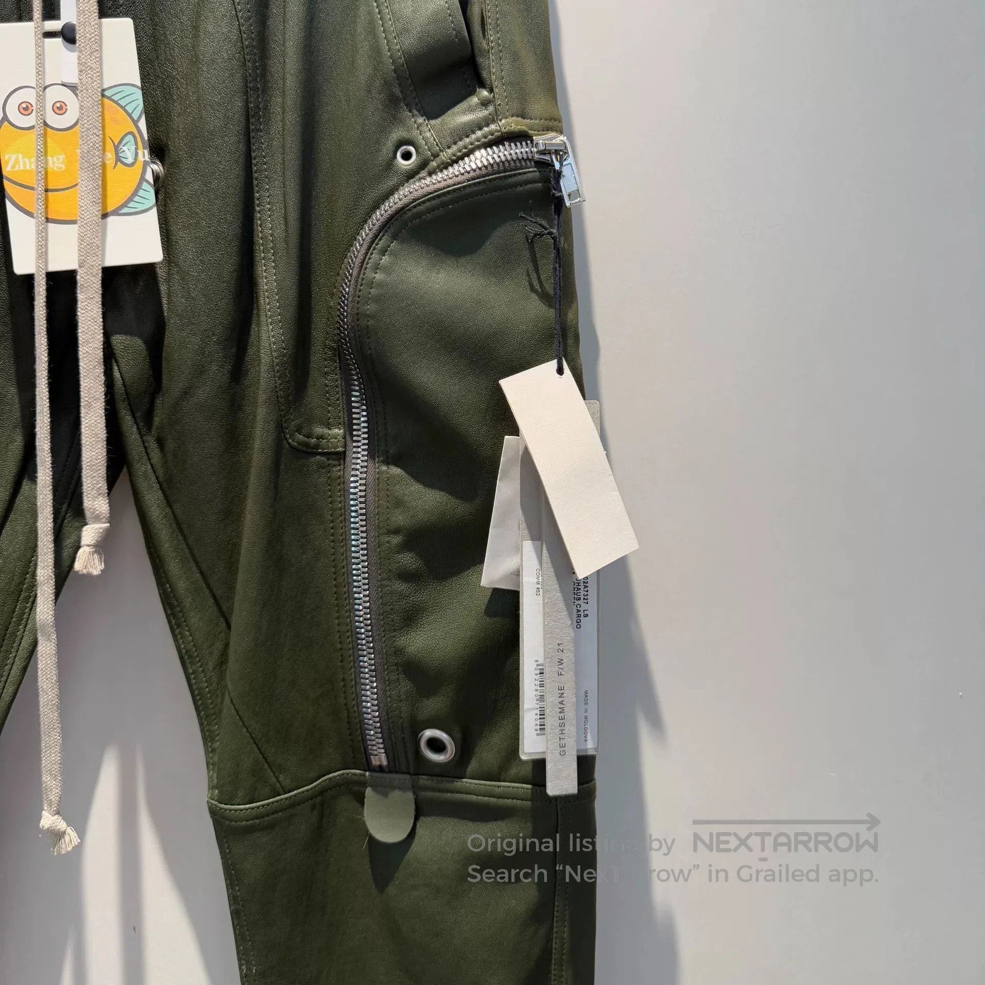 Rick Owens green leather five. Size US 36 / EU 52 - 2 Thumbnail