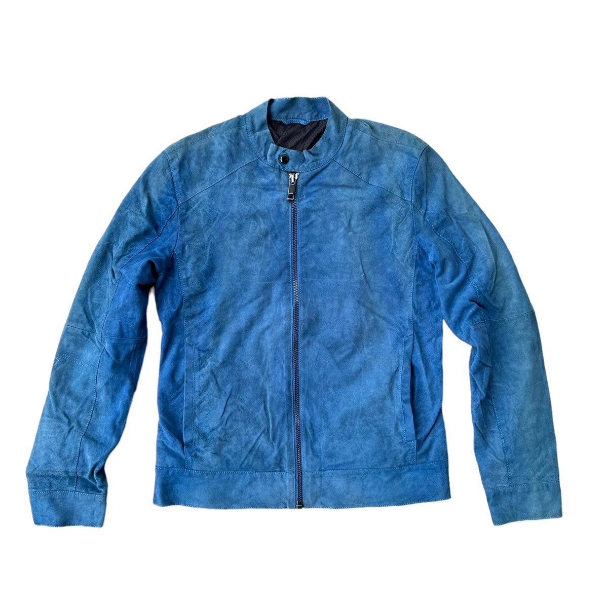Zara leather blue jacket