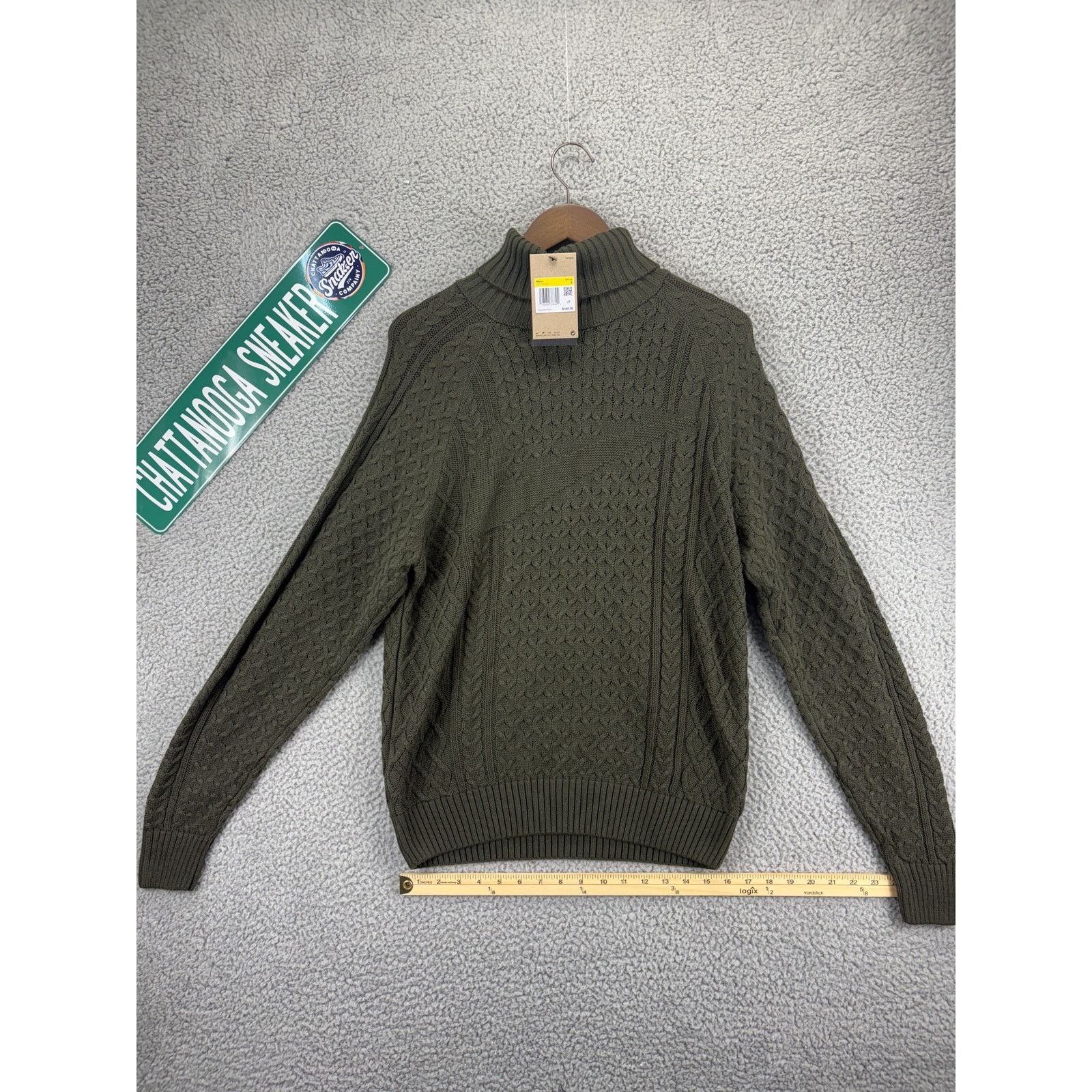 Nike Nike Life Cable Knit Turtleneck Sweater Mens Small Green S Size US S / EU 44-46 / 1 - 1 Thumbnail