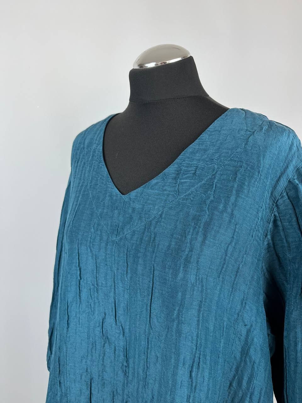 Other GRIZAS Crinkle Tunic Dress Dark Teal Lagenlook Boho Size L / US 10 / IT 46 - 4 Thumbnail