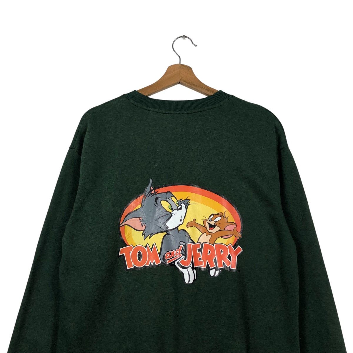 Cartoon Network 📌Rich Green Vintage Sweatshirt Cartoon Tom & Jerry Big Logo Size US M / EU 48-50 / 2 - 10 Thumbnail