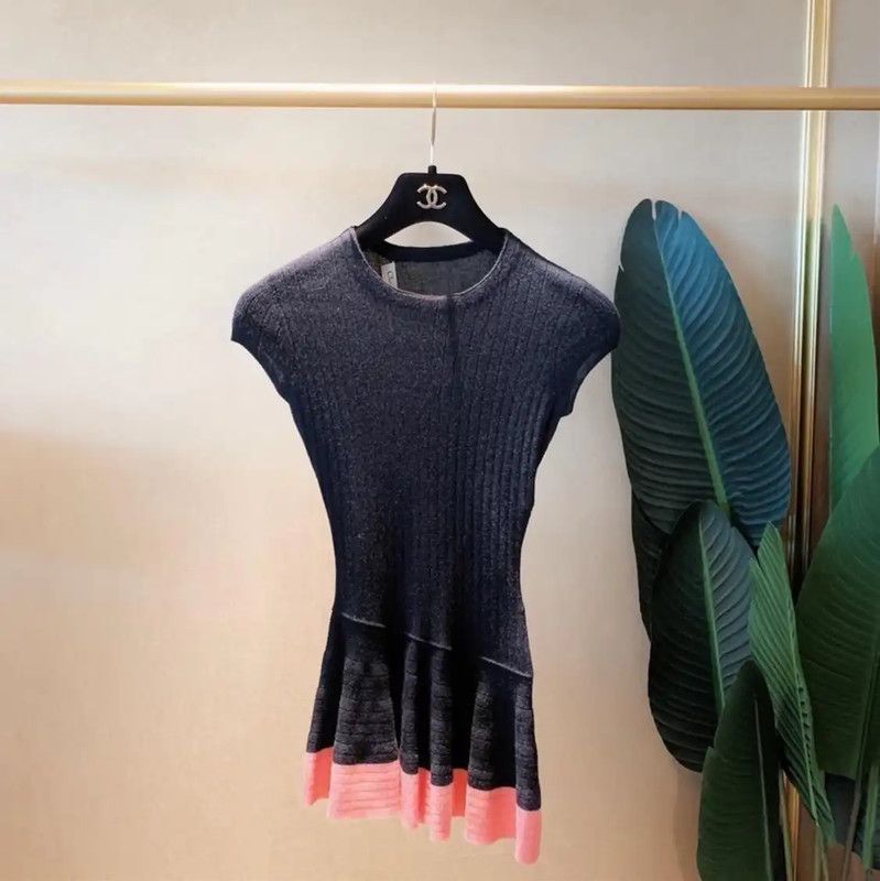 Dior Color Block Cashmere Short Sleeve Sweater 0089