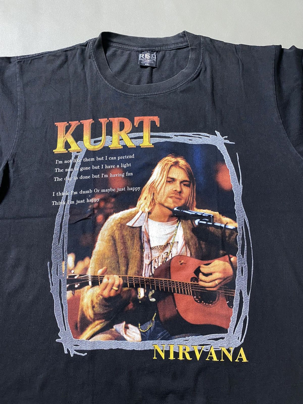 Band Tees × Vintage RARE Kurt Cobain Nirvana Mtv Unplugged Tshirt Boot Size US XL / EU 56 / 4 - 3 Thumbnail