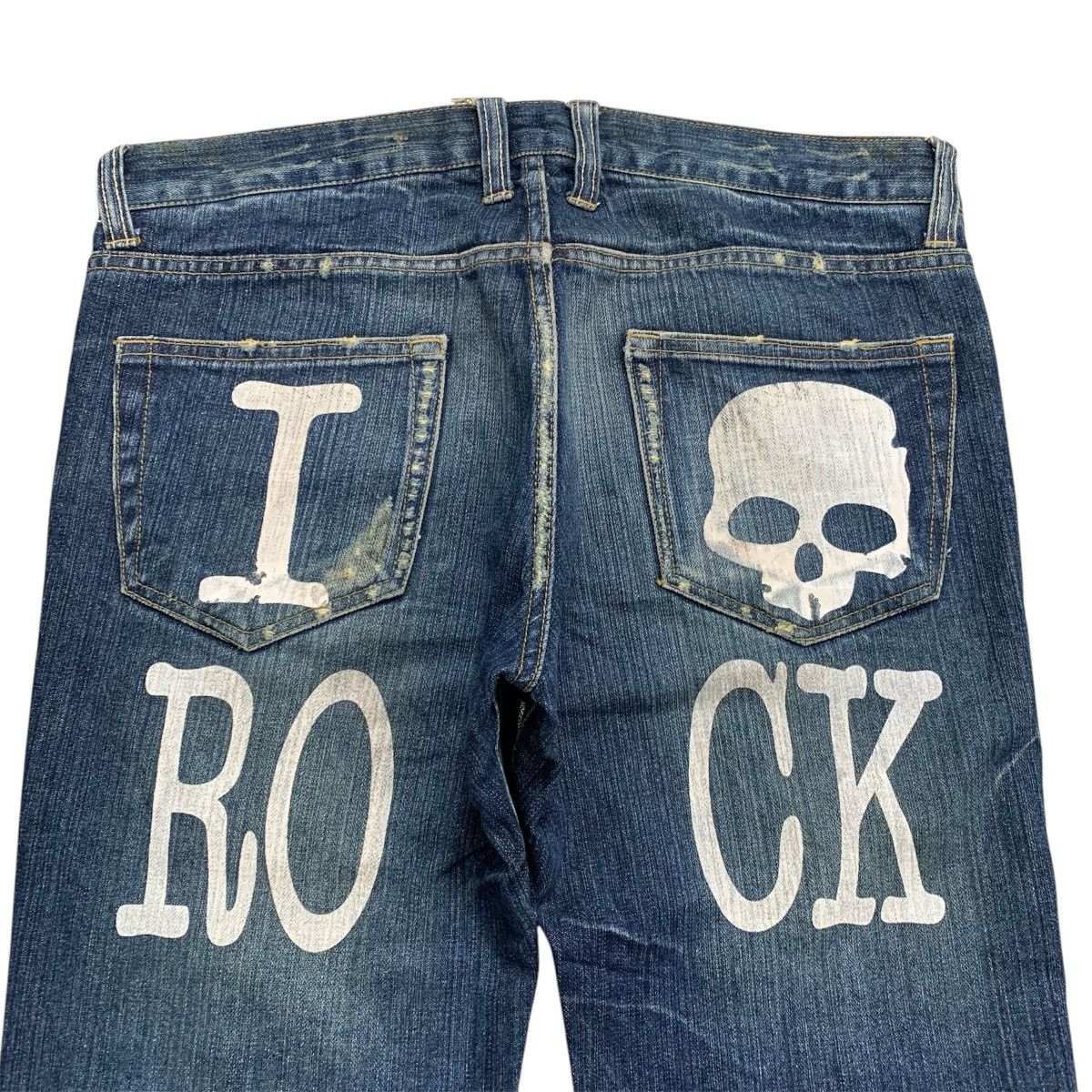 If Six Was Nine 2000’s Limited Skull Distressed Denim Pants Size US 35 - 11 Thumbnail