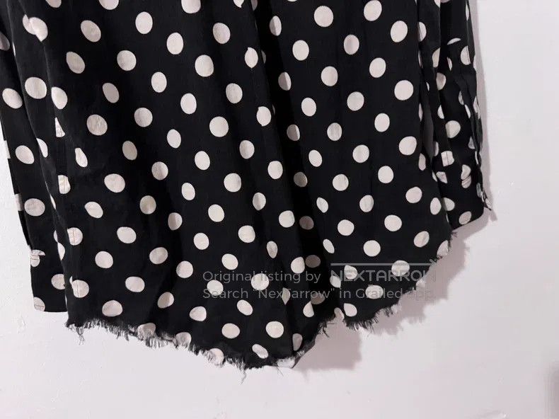 Saint Laurent Paris Saint Laurent Paris Black and white fringed large polka do Size XS / US 0-2 / IT 36-38 - 4 Thumbnail