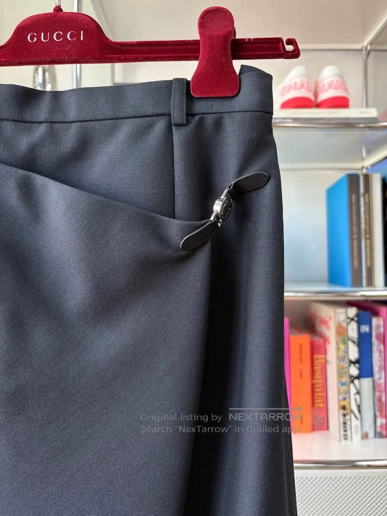 Hermes Hermes Black leather buckle half-waist skirt Size 24" / US 00 / IT 34 - 3 Thumbnail