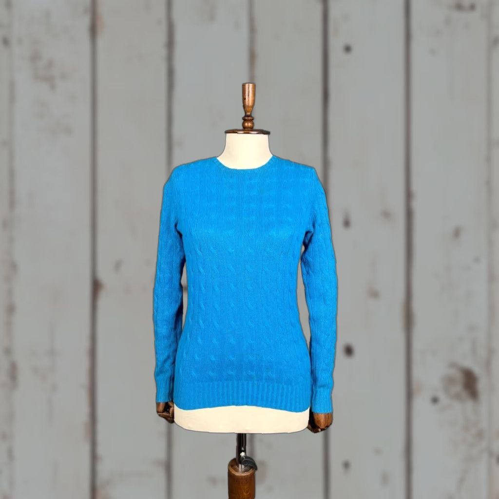 Ralph Lauren Ralph Lauren Womens Knit Sweater Size M Blue Cashmere Long Sleeve Slim Fit Size M / US 6-8 / IT 42-44 - 1 Thumbnail