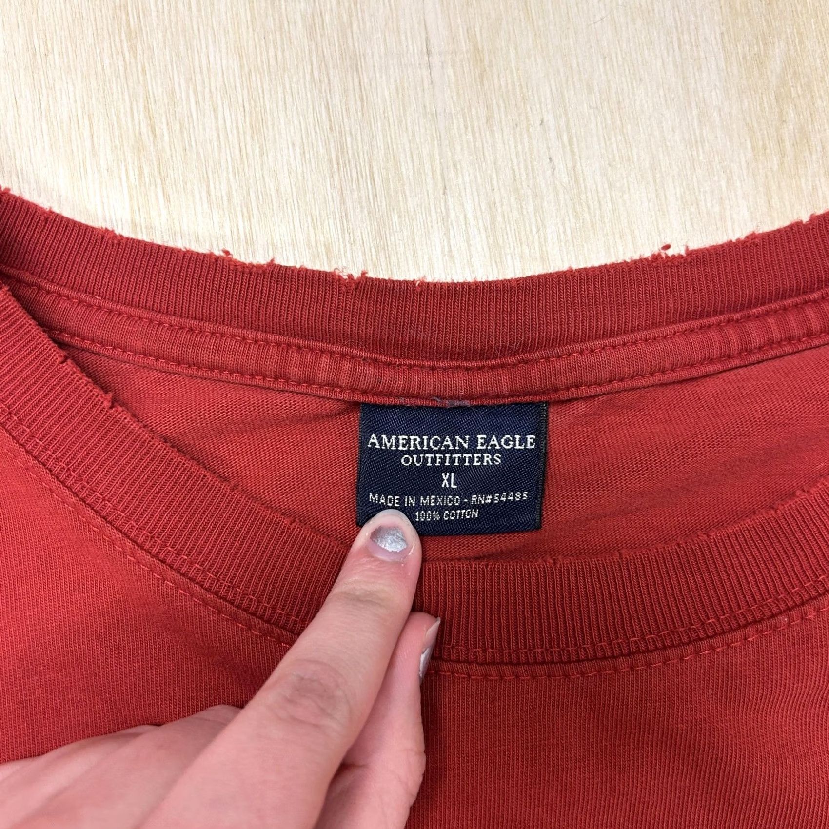 American Eagle Outfitters Y2K American Eagle Outfitters Shirt Mens XL Red AE Logo Long Sleeve Tee T-Shirt Size US XL / EU 56 / 4 - 2 Thumbnail