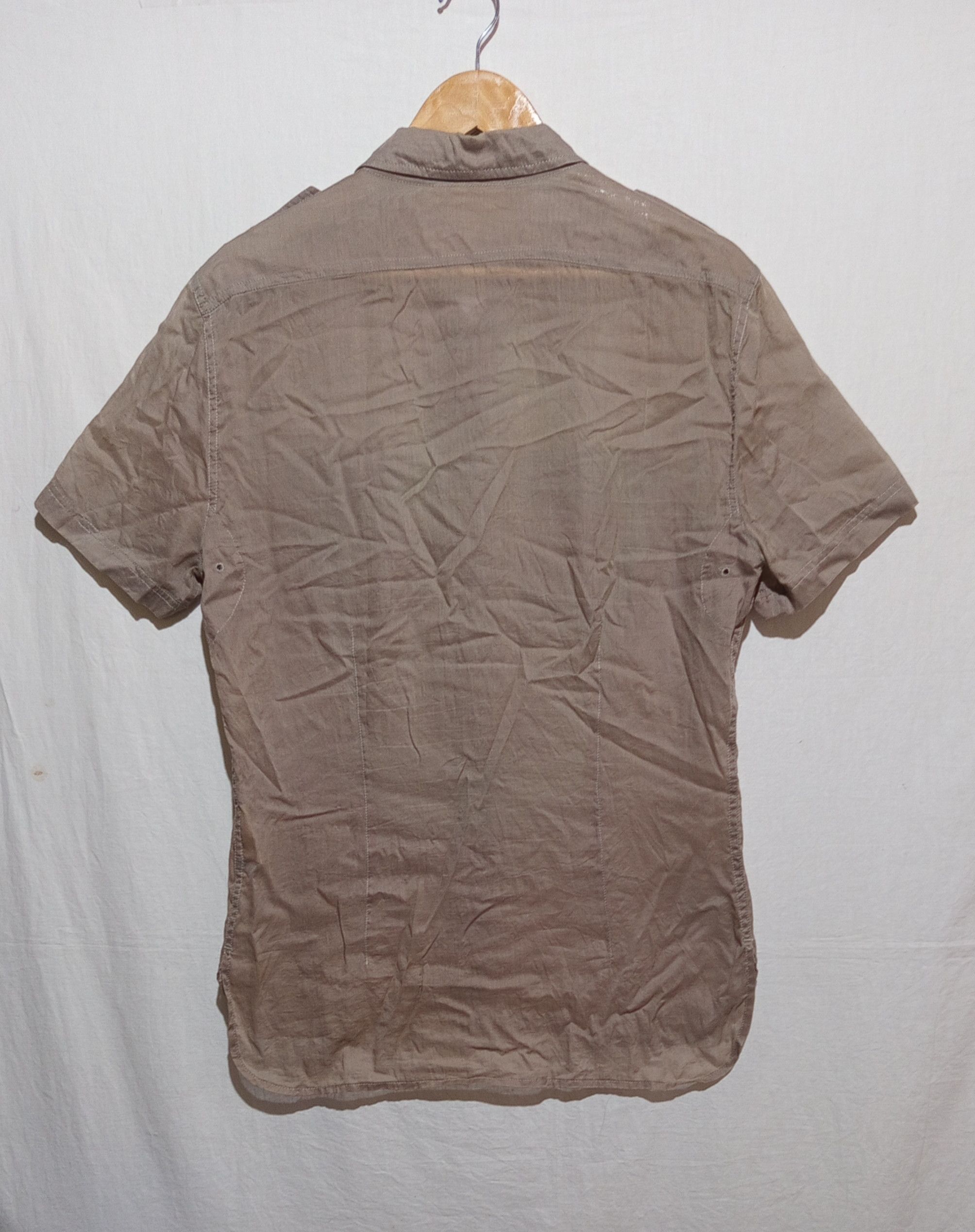 Prada Vintage Prada Army Shirt Button Up Work Shirt Short Sleeved Size US M / EU 48-50 / 2 - 2 Thumbnail