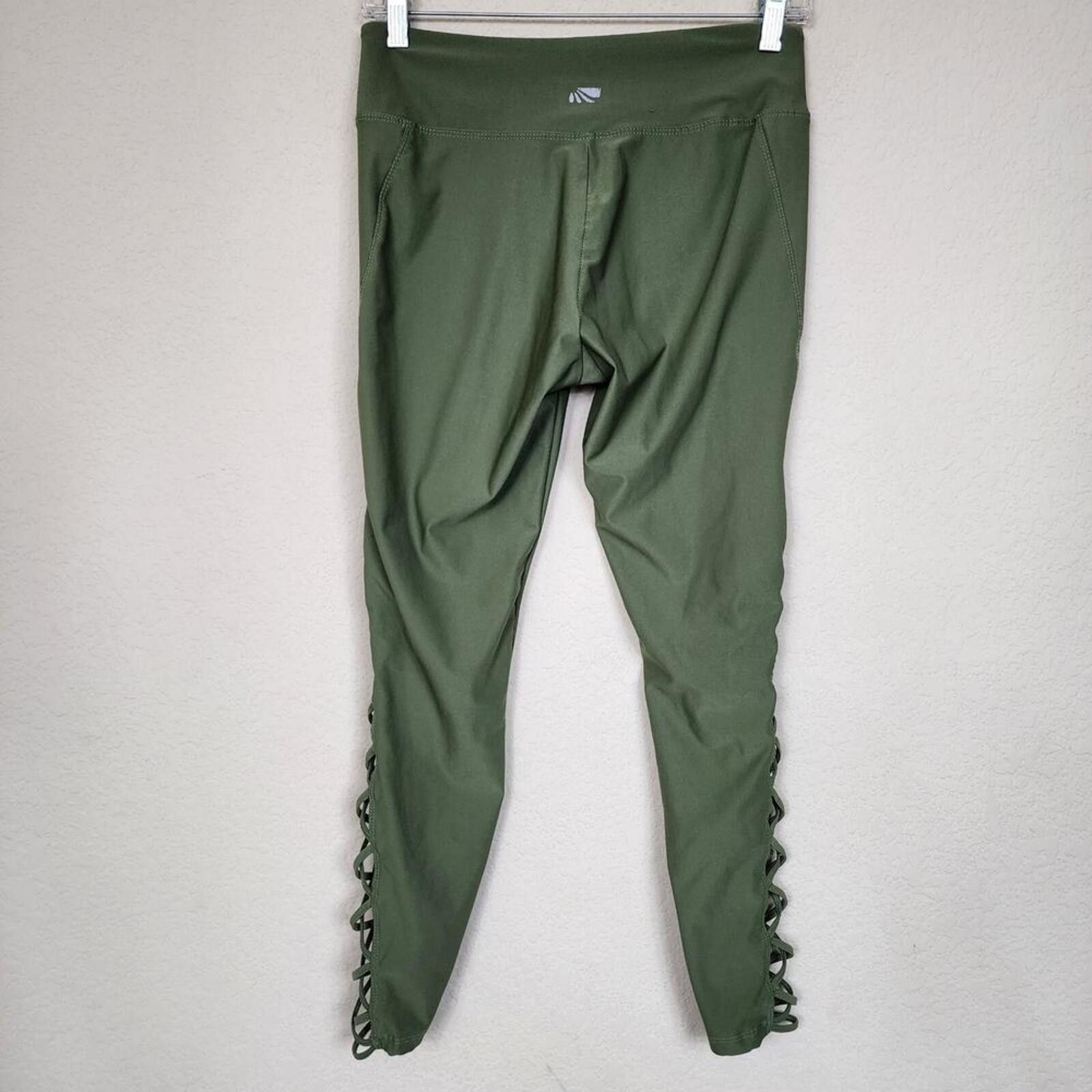 Other Medium Green Laced Up Leggings Size 32" / US 10 / IT 46 - 2 Thumbnail