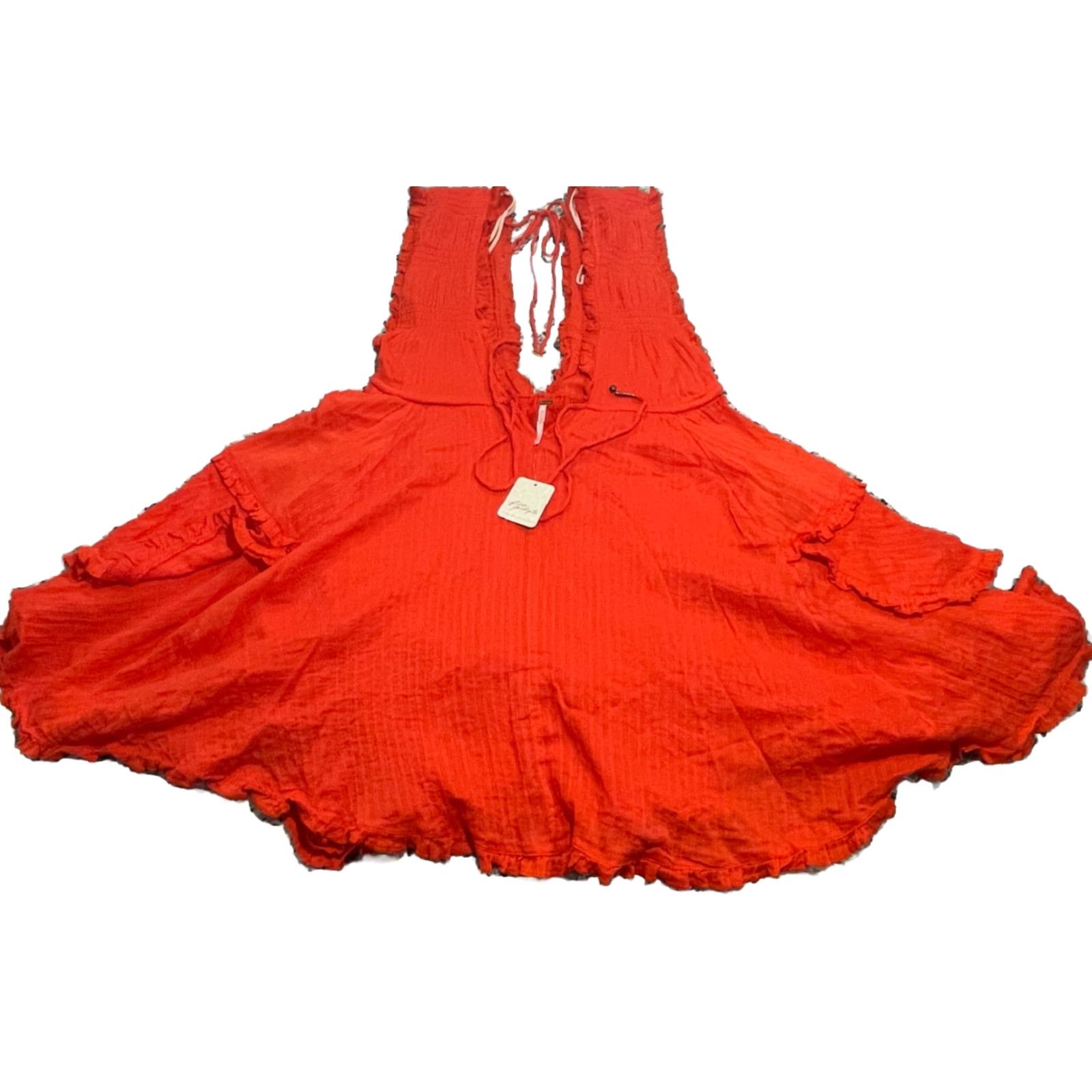 Free People Free People Dress XS Red Mini Summer NWT Antoinette A615-18 Womens Size XS / US 0-2 / IT 36-38 - 4 Thumbnail