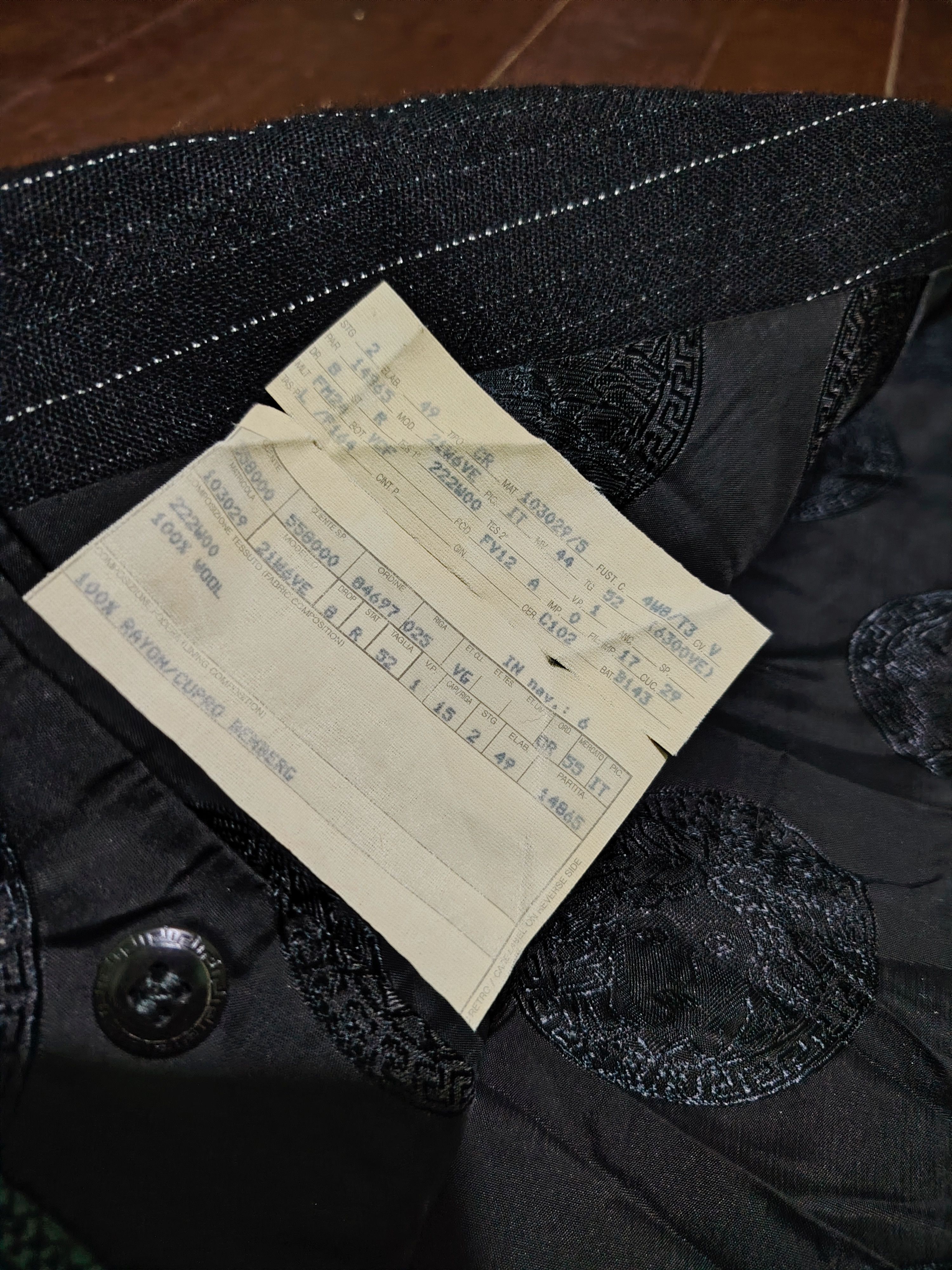 Versace GIANNIVERSACECOUTURE - 90's-WoolPinstripeDoubleBreasted Coat Size 52R - 9 Thumbnail