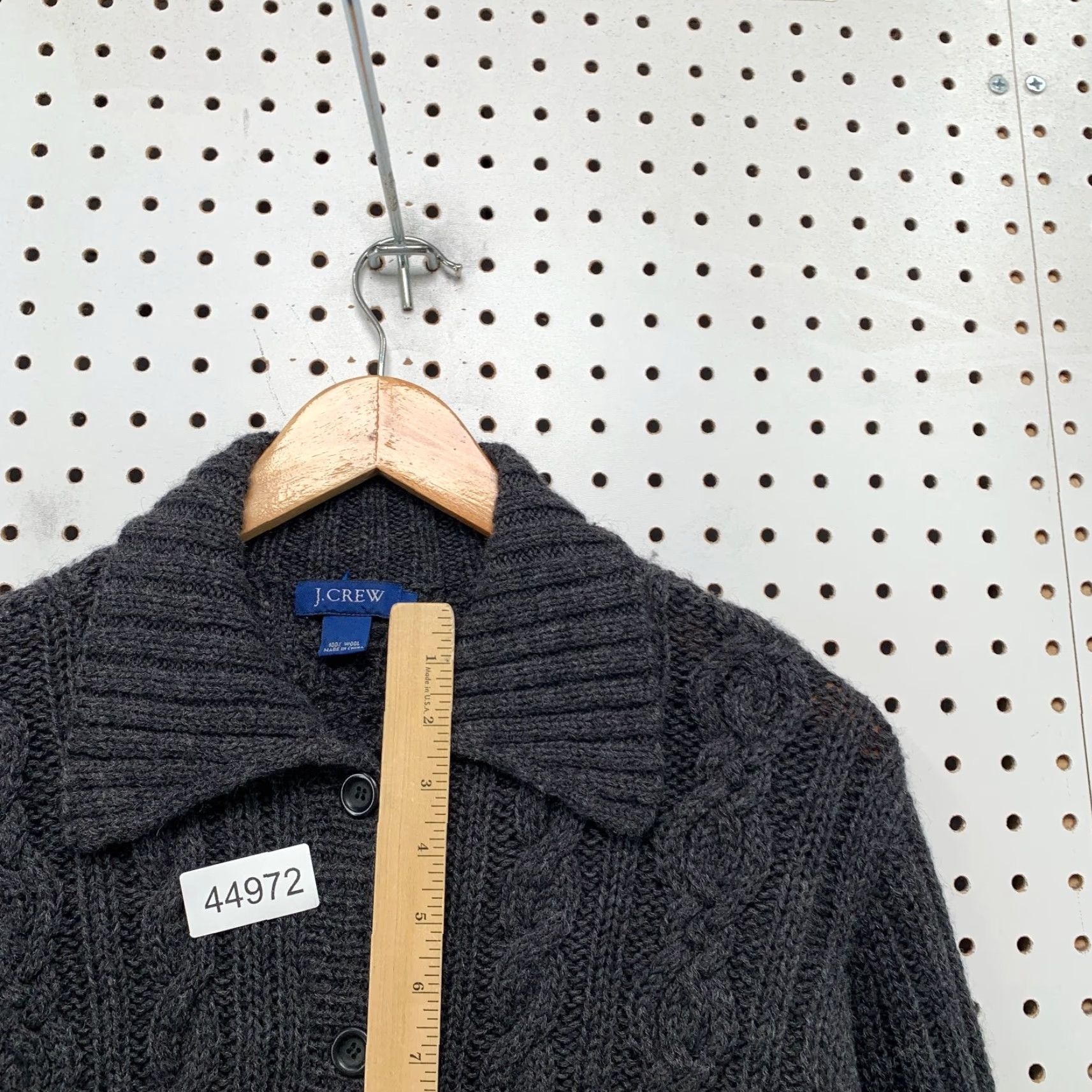 J.Crew VINTAGE J.CREW Cardigan Sweater Womens L Gray 90s Cable Knit Button Wool Cardigan Size L / US 10 / IT 46 - 6 Thumbnail