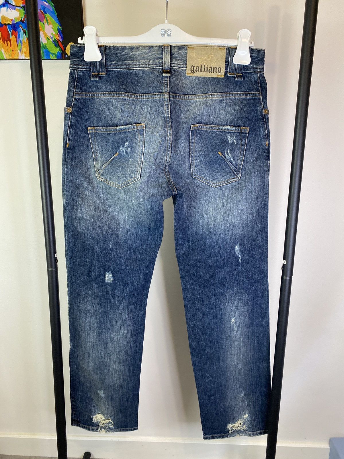 John Galliano Galliano Distressed Blue Jeans Denim Pants Size US 31 - 8 Thumbnail