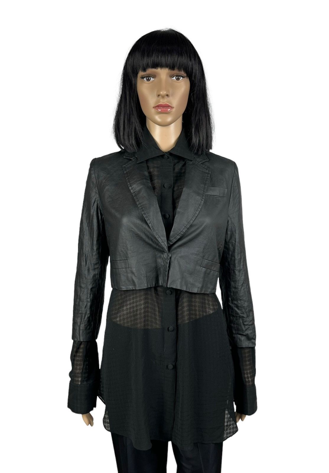 Alexander Wang 2in1 Waxed Jacket with silk Shirt size 4