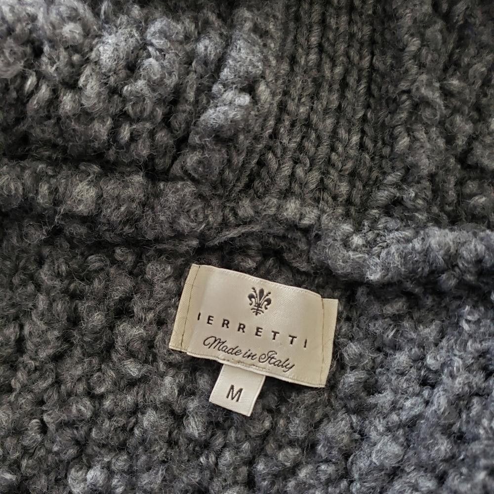 Designer Dark Grey Berretti Chunky Cardigan Long Sleeve Size M / US 6-8 / IT 42-44 - 3 Thumbnail