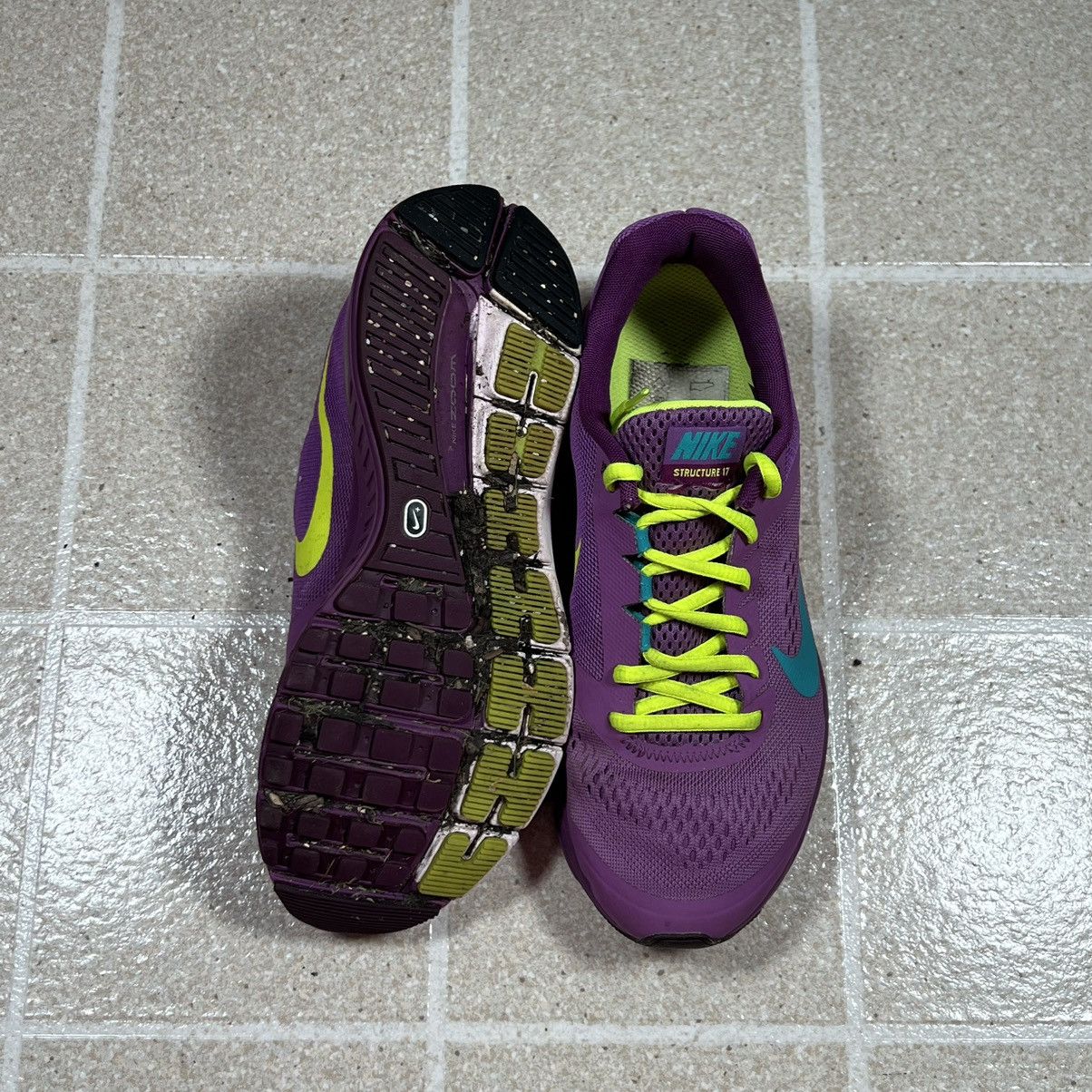 Nike Nike Women's Zoom Structure 17 Running Shoes Purple Yellow Size US 6.5 / EU 39-40 - 4 Thumbnail