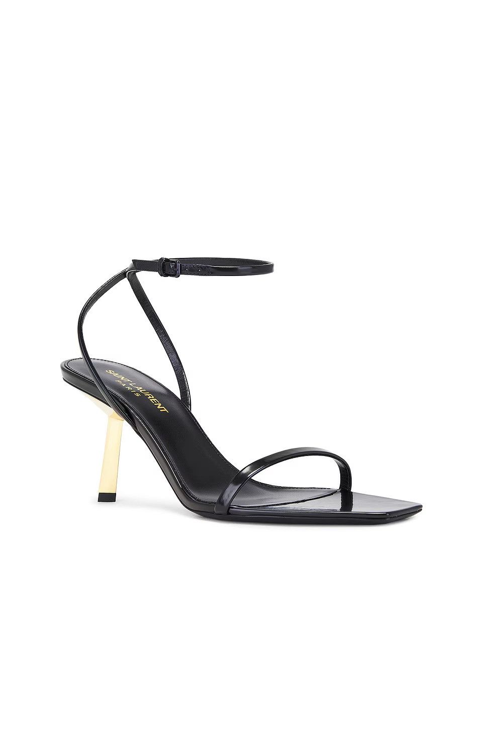Saint Laurent Paris o1w1db10526 799701 Lee Sandals in Glazed Leather in Black Size US 9 / IT 39 - 2 Thumbnail