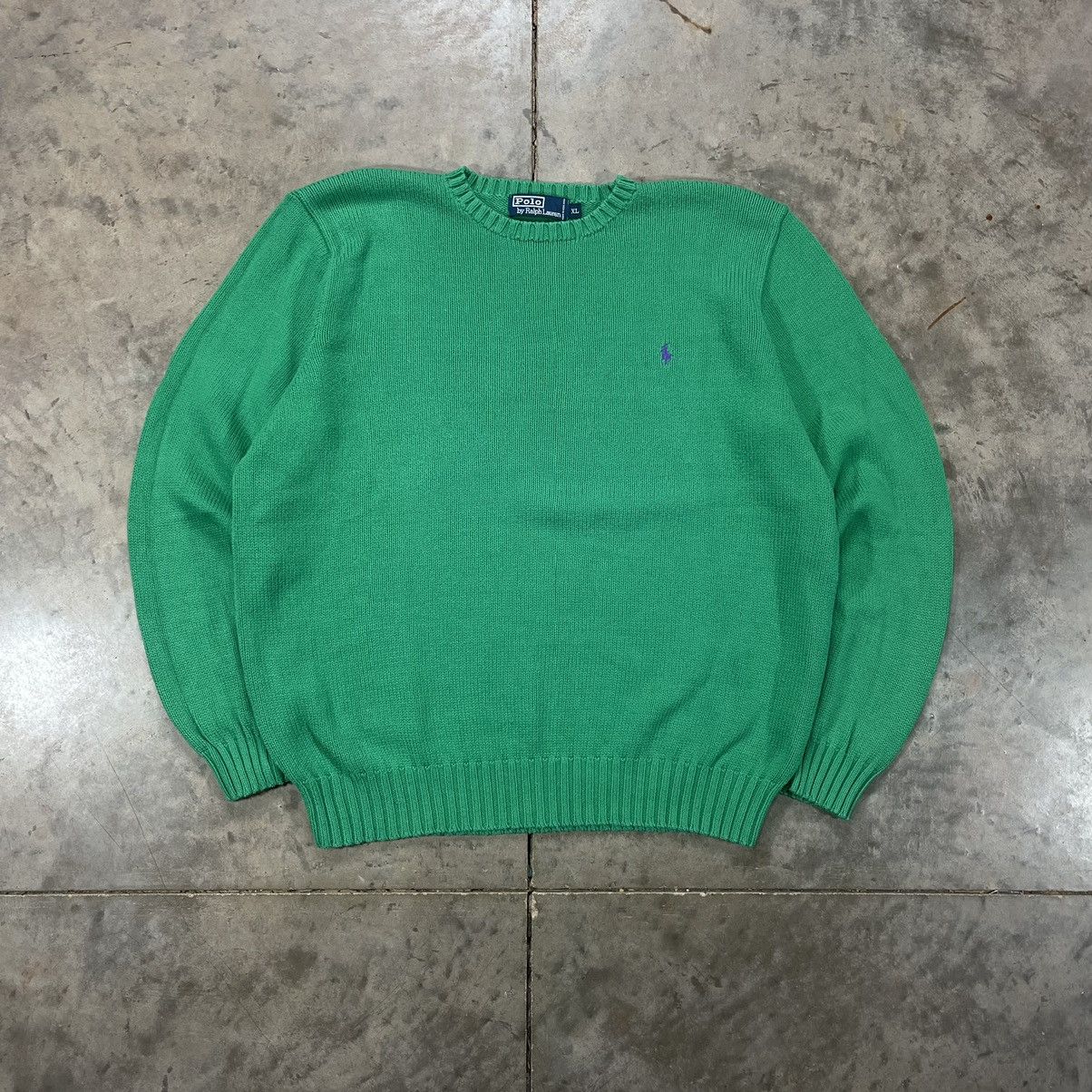 Vintage 90s Polo Ralph Lauren Crest Striped Knit Jumper Size M
