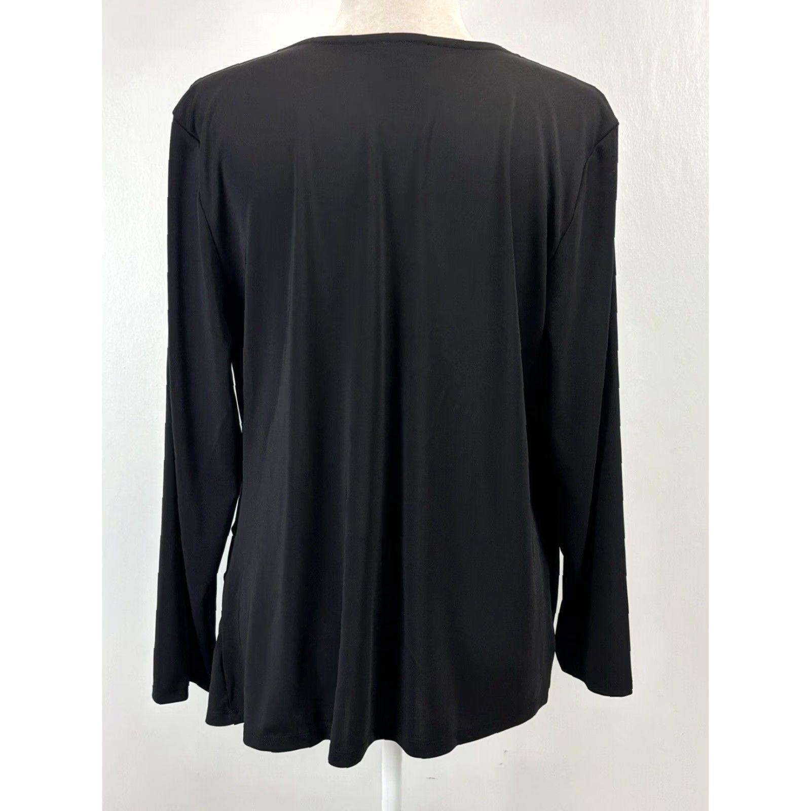 Talbots Talbots NEW! Black Faux Wrap Top Shirt 2XP Plus Petites Long Sleeve V-Neck Pants? Size XXL / US 16-18 / IT 52-54 - 3 Thumbnail