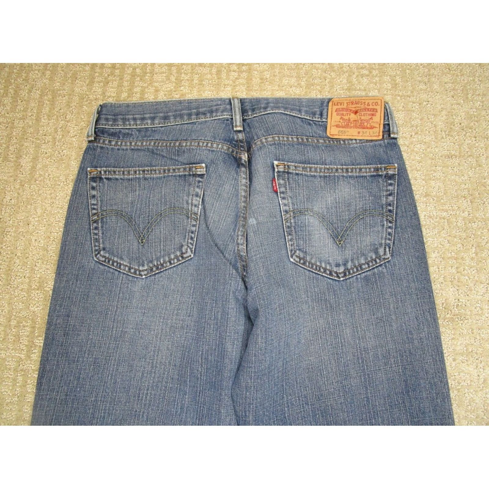 Levi's Levi's 559 Jeans Mens 34x34 Light Blue Straight Denim Relaxed Pants 5-Pocket Logo Retro School Size US 34 / EU 50 - 4 Thumbnail