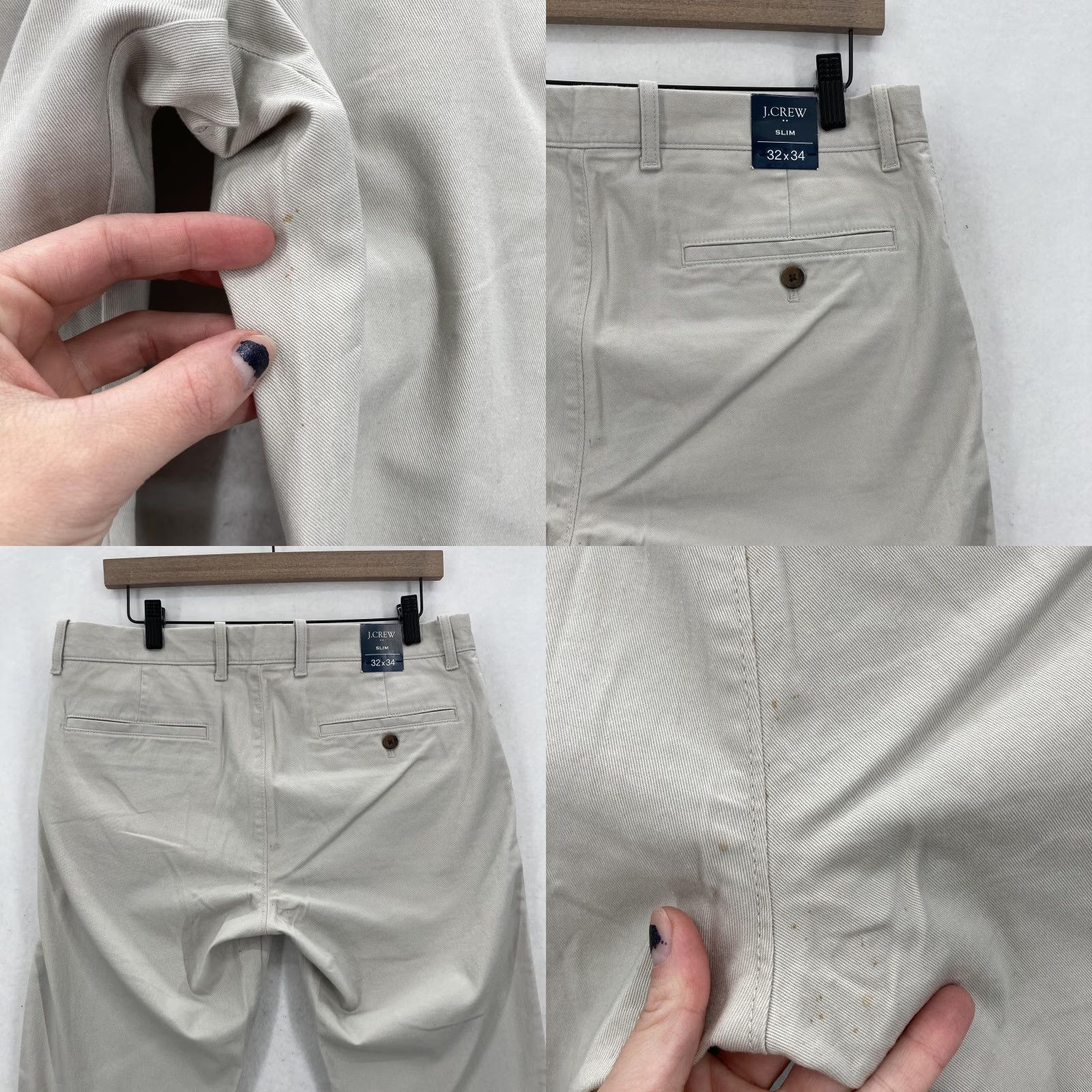 J.Crew J.Crew Chino Pants Mens 32x34 Gray Stone Flex Slim Stretch Twill Casual Preppy Tapered Pockets Zip Front Size US 32 / EU 48 - 10 Thumbnail
