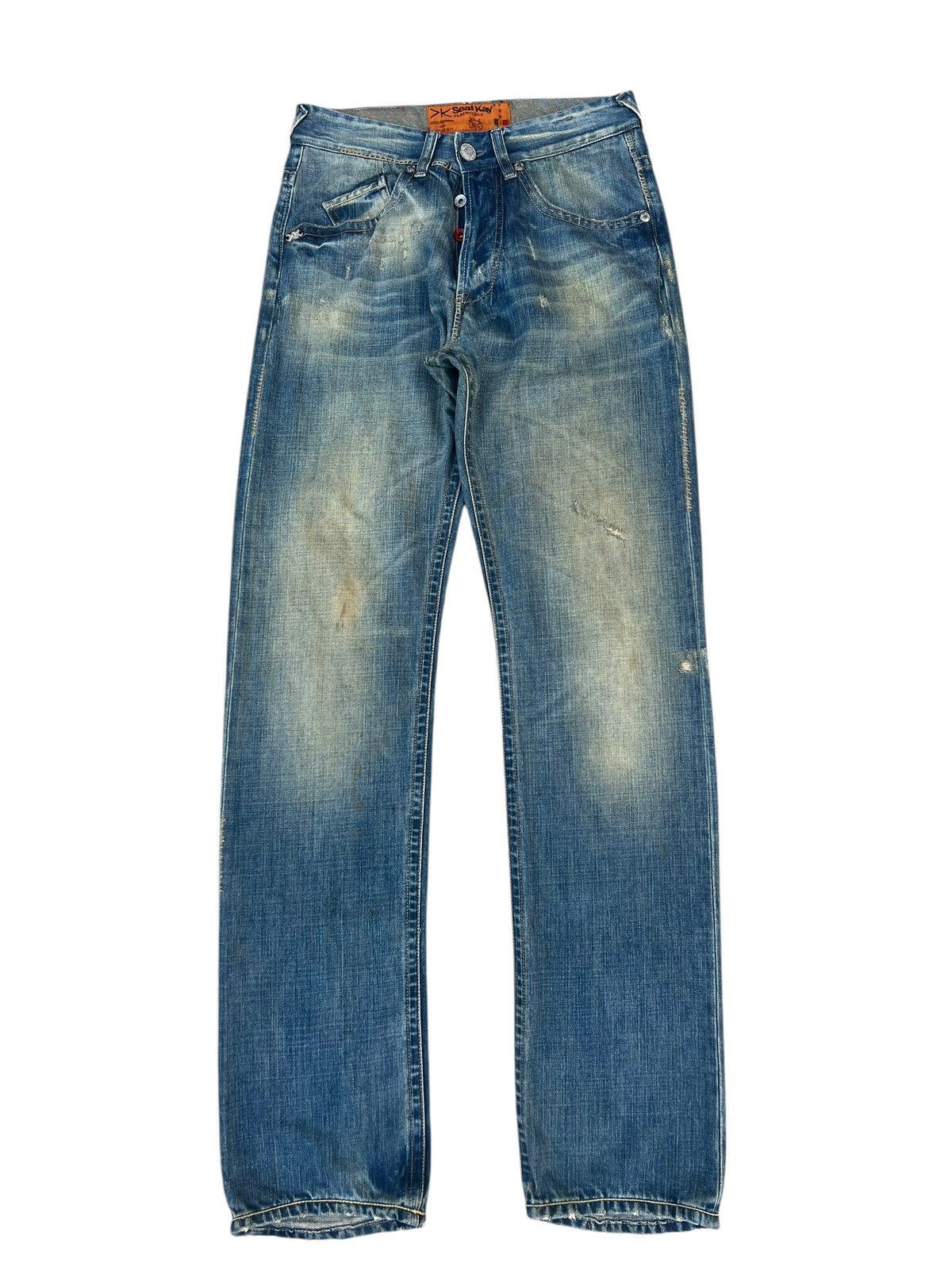 Vintage Mud Wash Dirty Denim Vintage Seal Kay Rips Distress Jeans Size US 28 / EU 44 - 1 Thumbnail