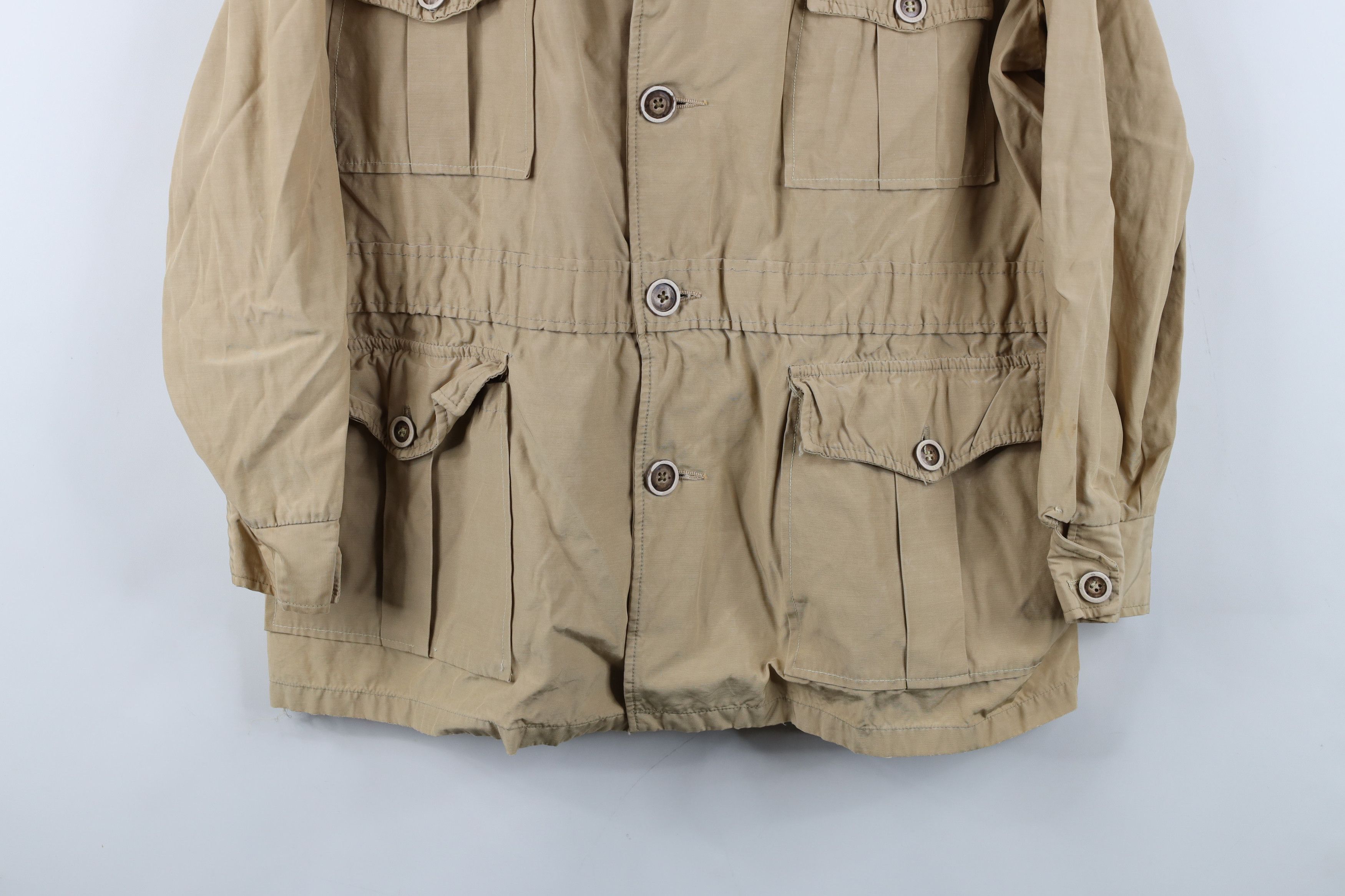 Vintage Vintage 70s Streetwear Rayon Gabardine Safari Bush Jacket Size US L / EU 52-54 / 3 - 3 Thumbnail