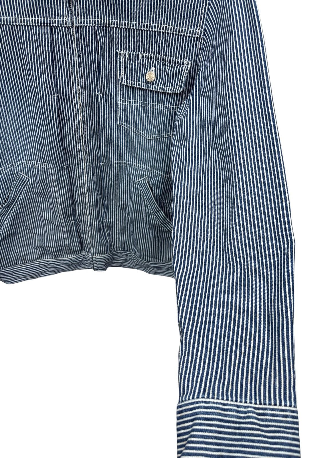 Japanese Brand Fin Way Hickory Stripes Workers Zipper Jacket Size US M / EU 48-50 / 2 - 8 Thumbnail