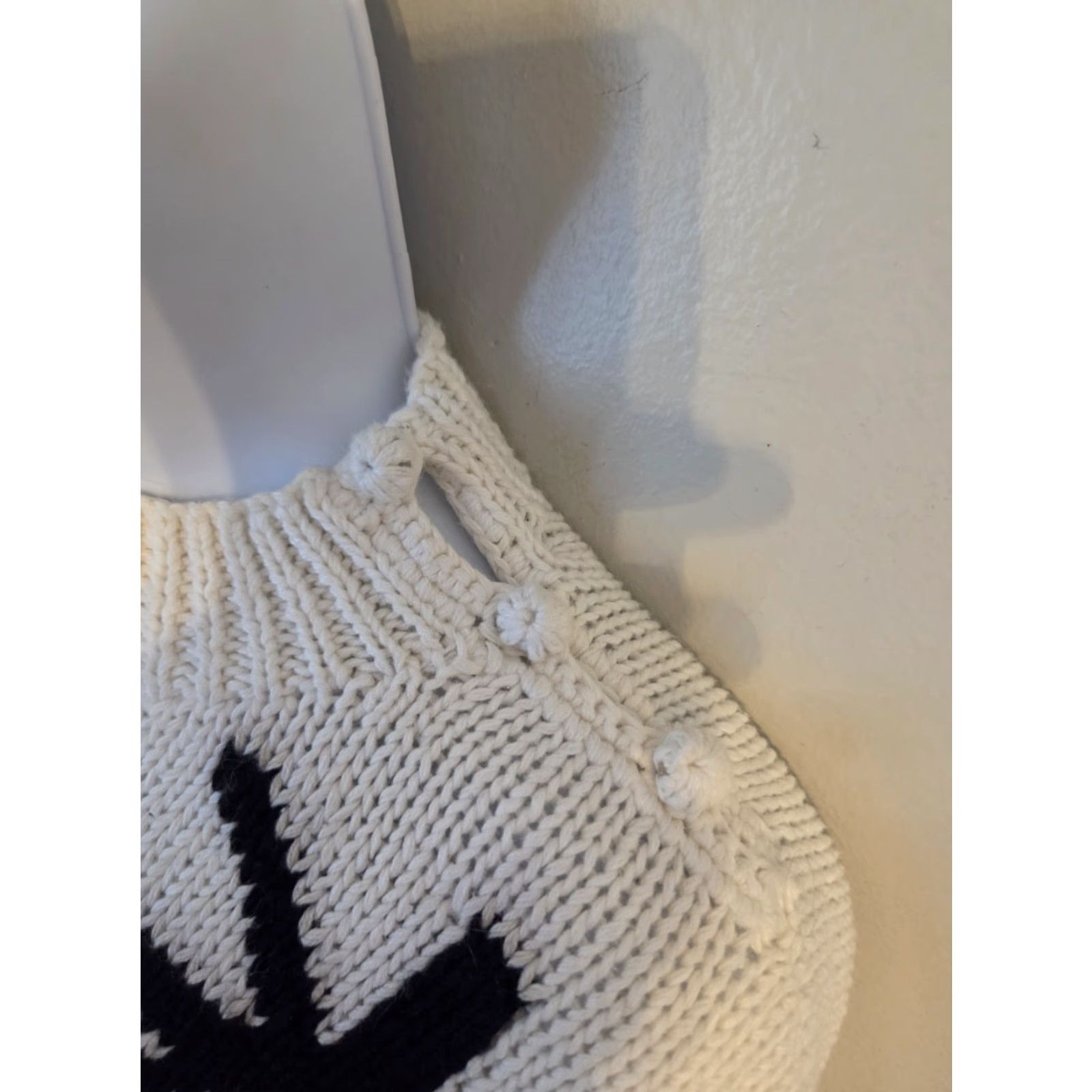 Vintage VINTAGE Jennifer Reed Sweater Womens Small Abstract Knit Crew Neck Long Sleeve Pullover White 80s 90s Size S / US 4 / IT 40 - 3 Thumbnail