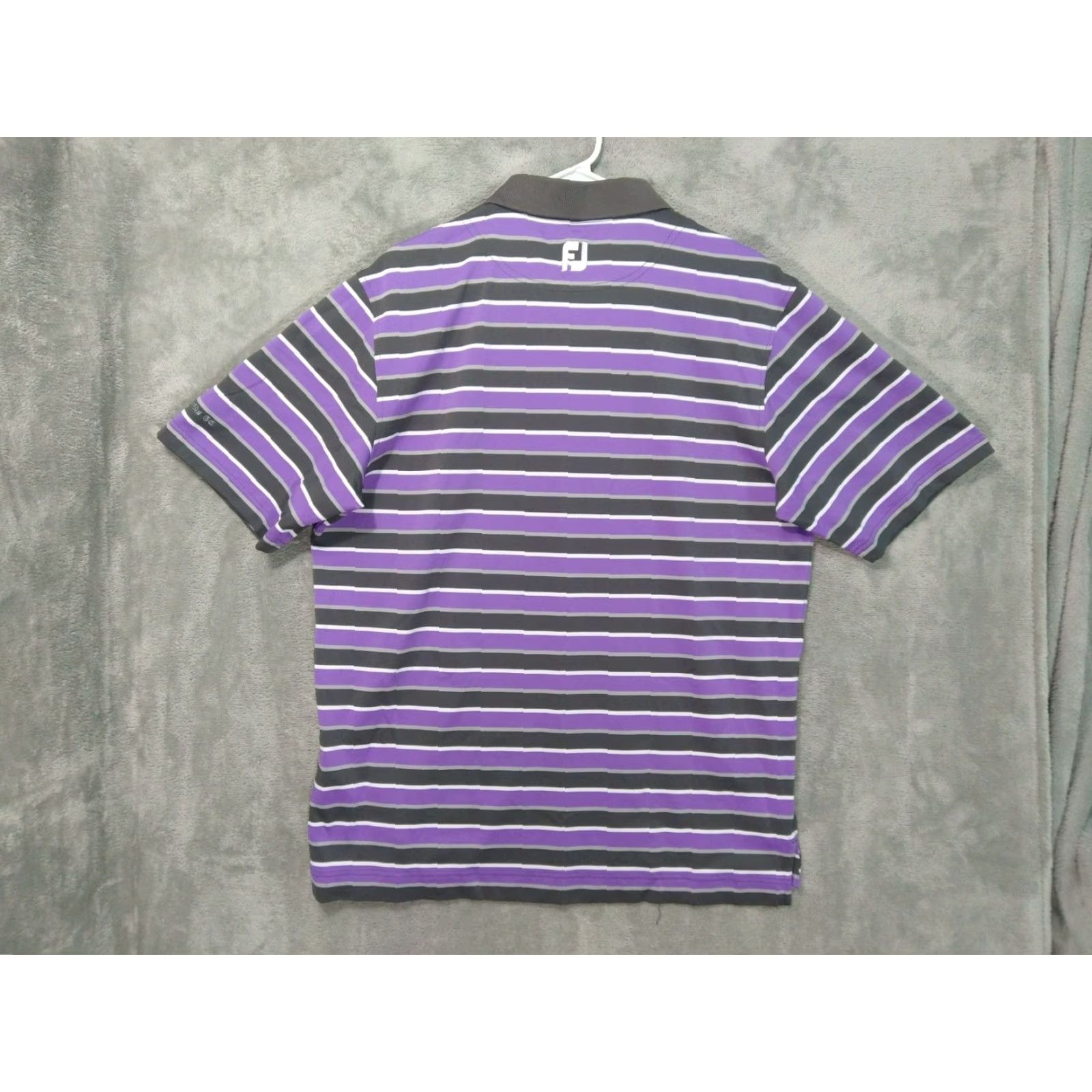 Footjoy FootJoy Shirt Mens L Purple Striped Athletic Fit Polo Golf FJ Casual Size US L / EU 52-54 / 3 - 2 Thumbnail