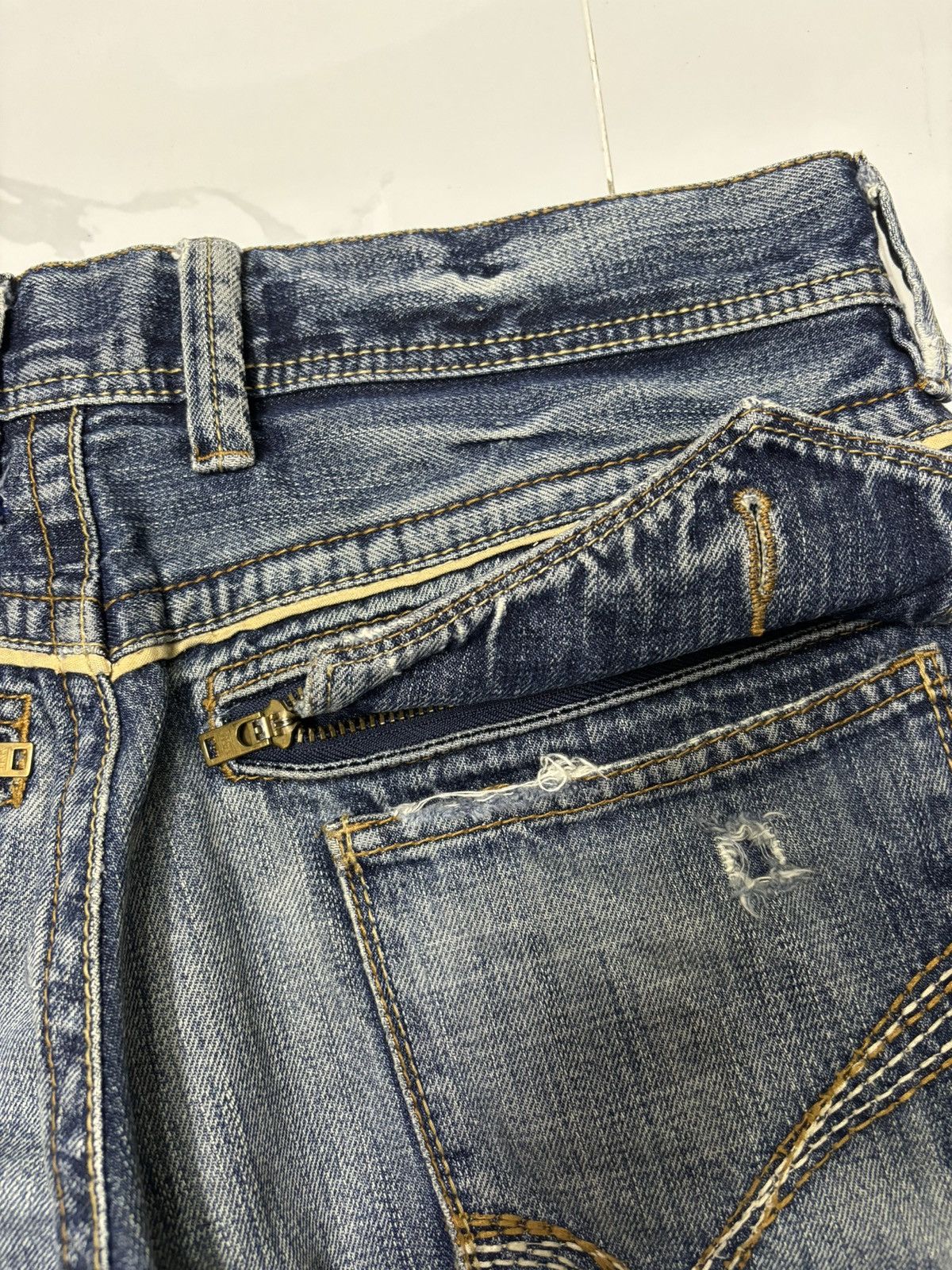 Hysteric Glamour × Japanese Brand 🔥BAGGY JEANS BACK NUMBER DISTRESS DENIM JEANS Size US 32 / EU 48 - 13 Thumbnail