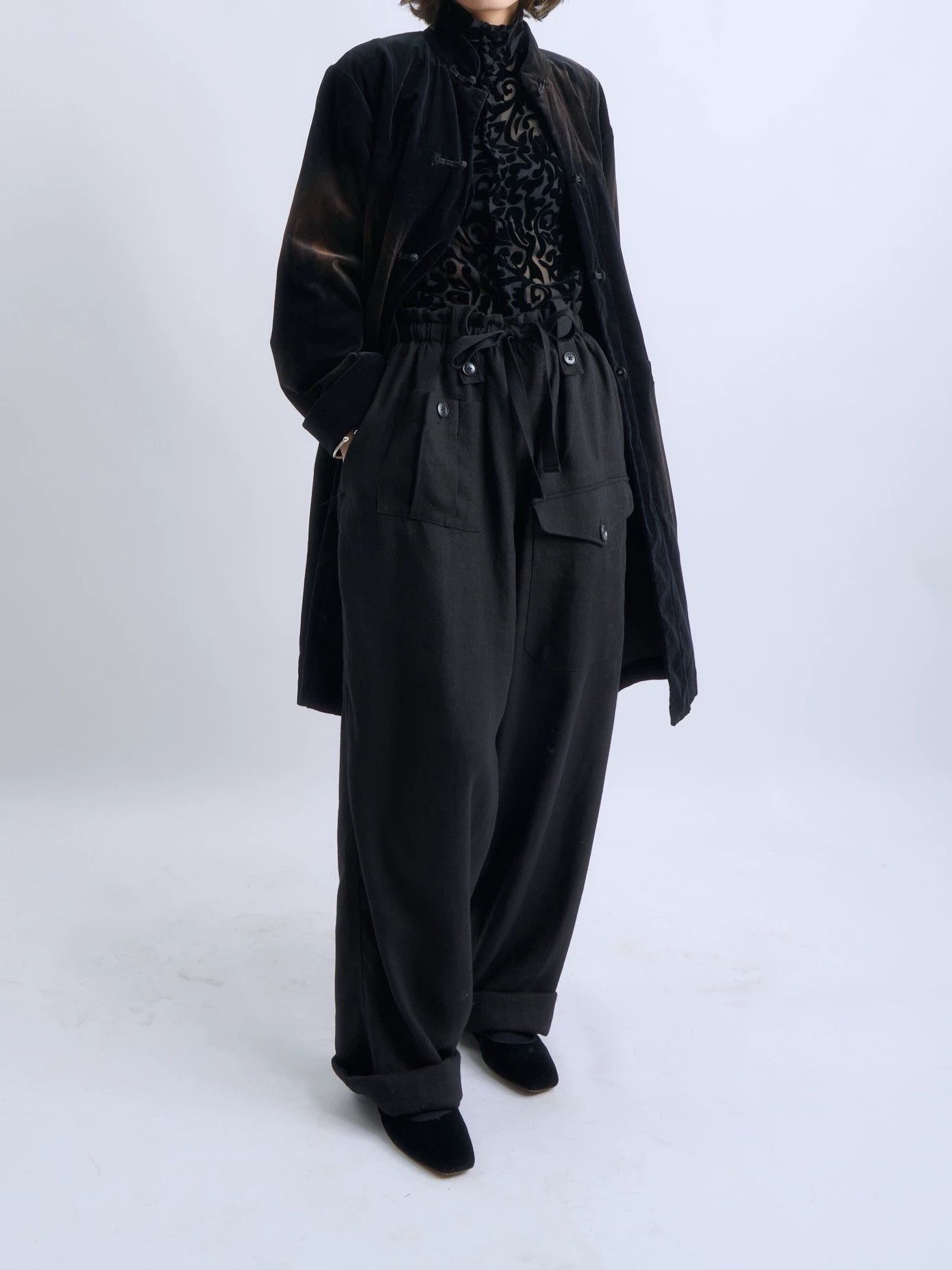 Comme des Garcons CDG Black Velvet Mandarin Collar Jacket Orange Dye Size L / US 10 / IT 46 - 6 Thumbnail