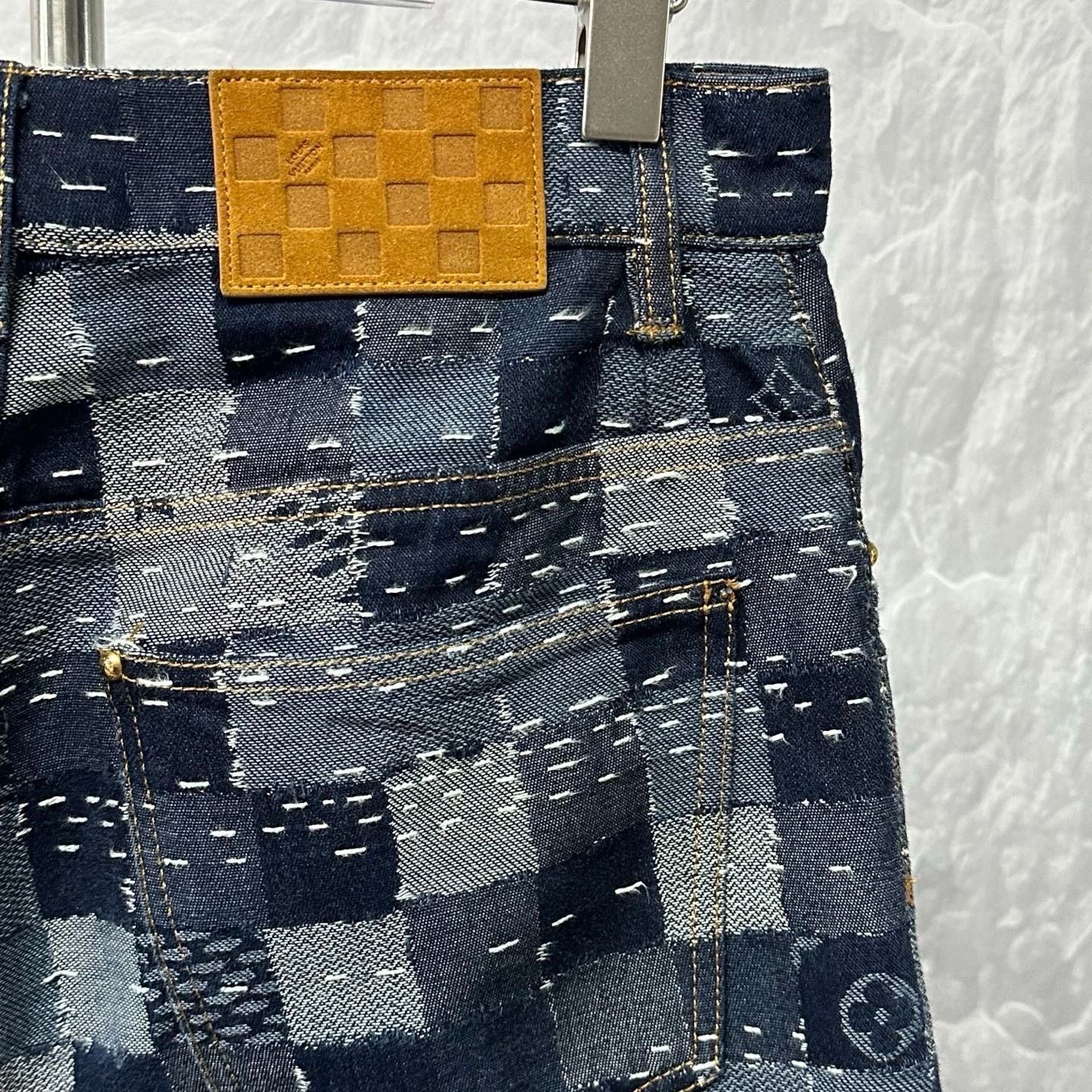 Nigo Louis Vuitton Nigo Checkered Embroidered Denim Pants Size US 30 / EU 46 - 3 Thumbnail
