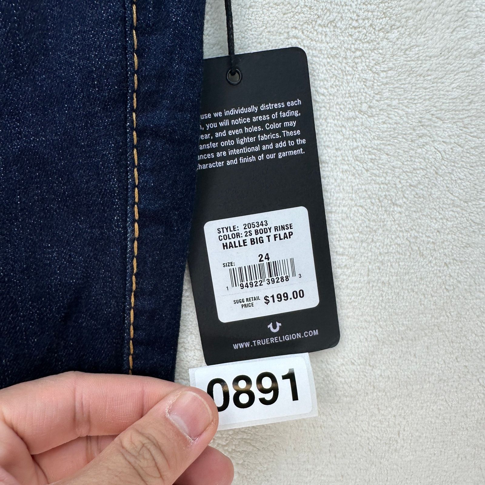 True Religion TRUE RELIGION WOMEN'S SIZE 24 HALLE BIG T FLAP DARK WASH SKI Size 24" / US 00 / IT 34 - 3 Thumbnail