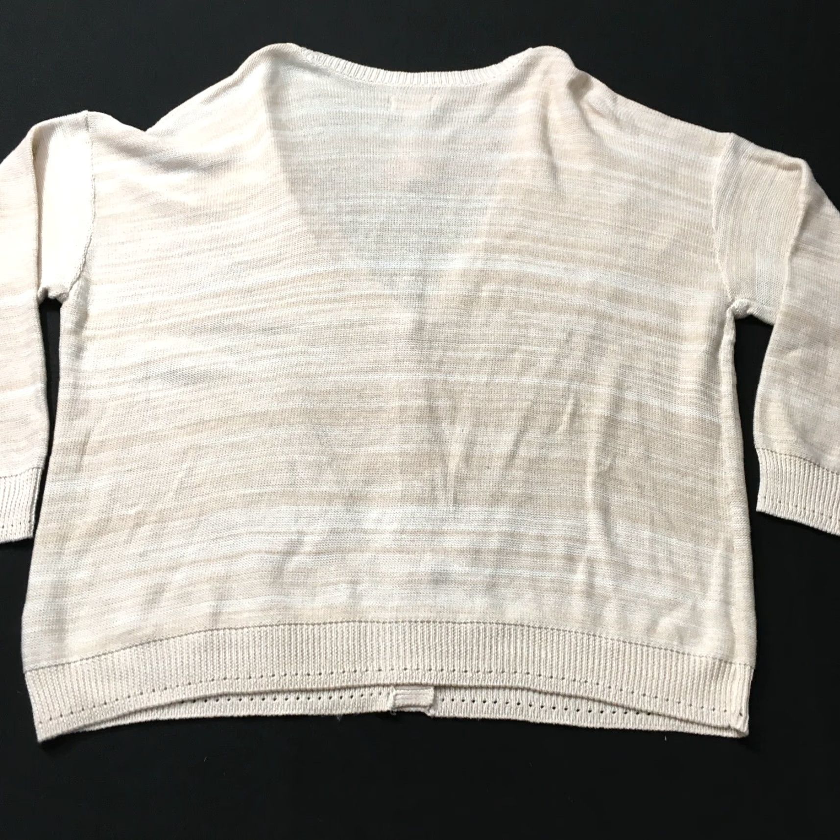 Avenue Avenue Beige V-Neck Button Up Cardigan Sweater Women's 26/28 Size Long Sleeve Fall Spring Knit Size 4XL / US 24-26 - 7 Thumbnail