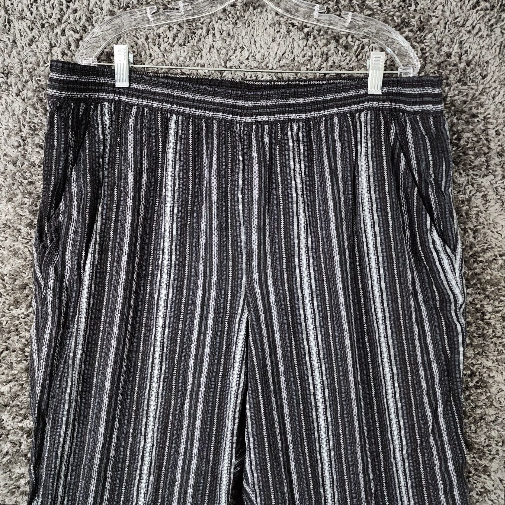 Jessica Simpson VINTAGE Jessica Simpson Women's Lounge Pants 2XL Black White Striped Casual Lounge Wear Size 40" / US 18 - 2 Thumbnail