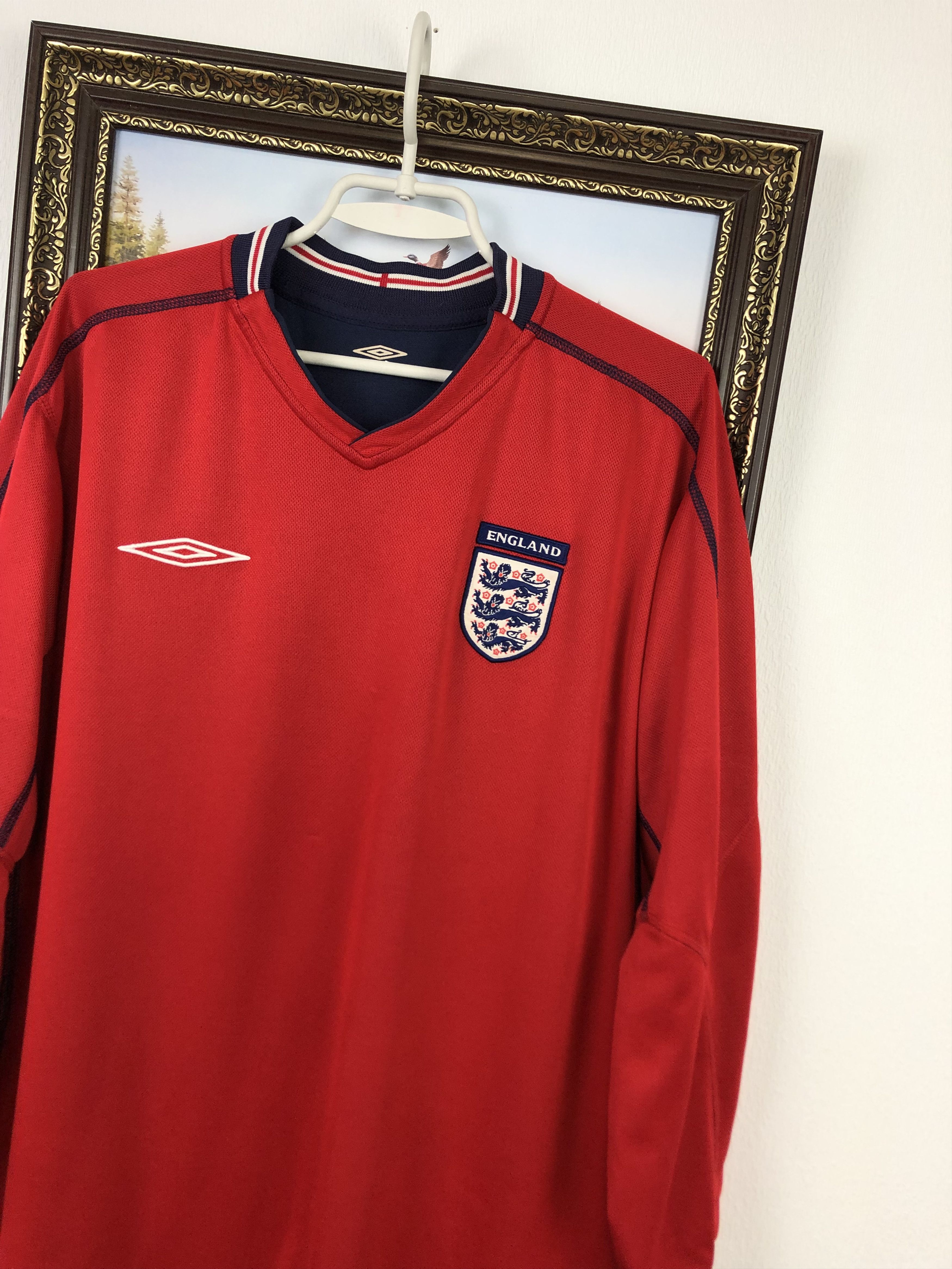 Umbro × Vintage England football shirt 2002 Reversible Long Sleeve Jersey Size US L / EU 52-54 / 3 - 3 Thumbnail